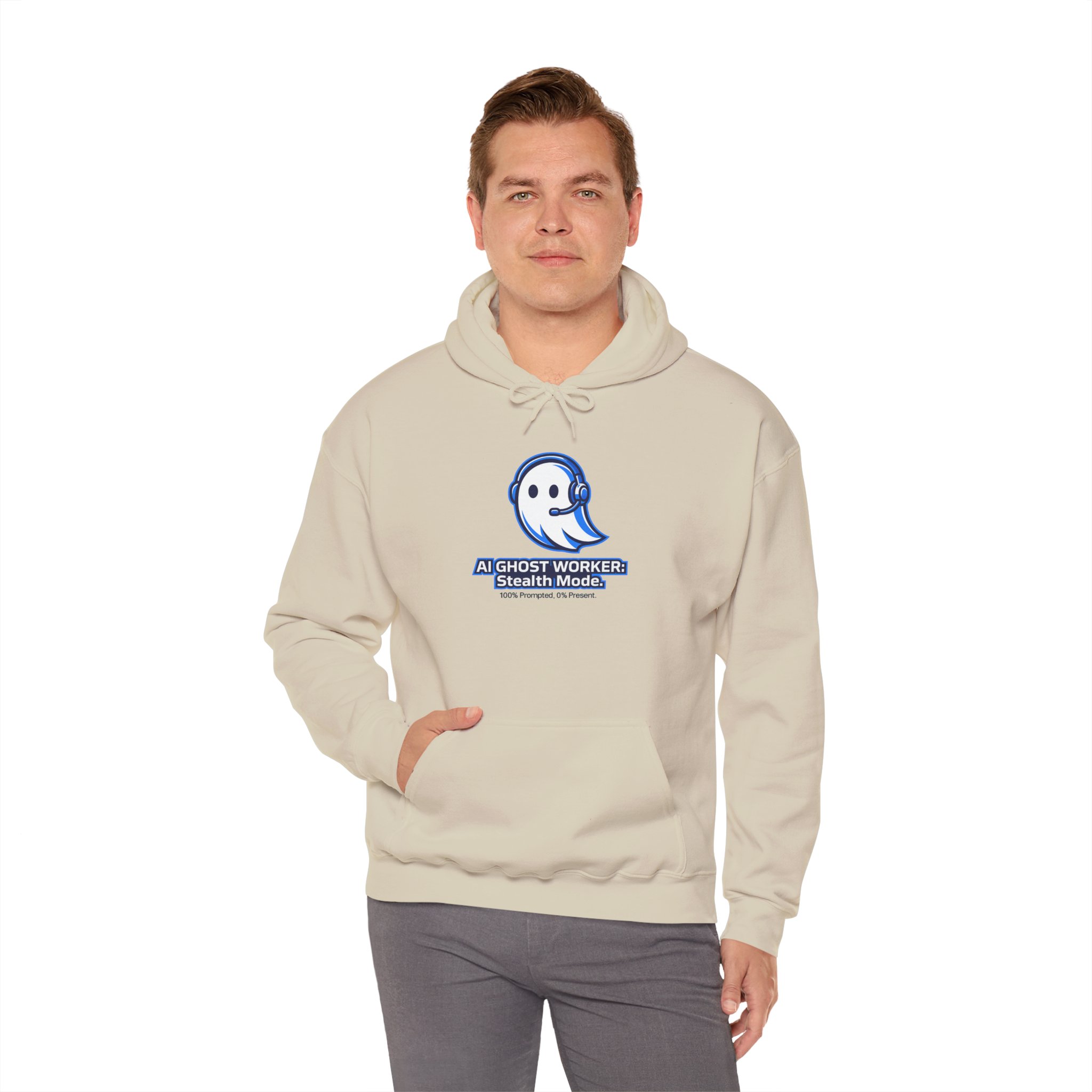 AI Ghost Worker Stealth Mode – 100% Prompted 0% Present Funny Hoodie - Image 45