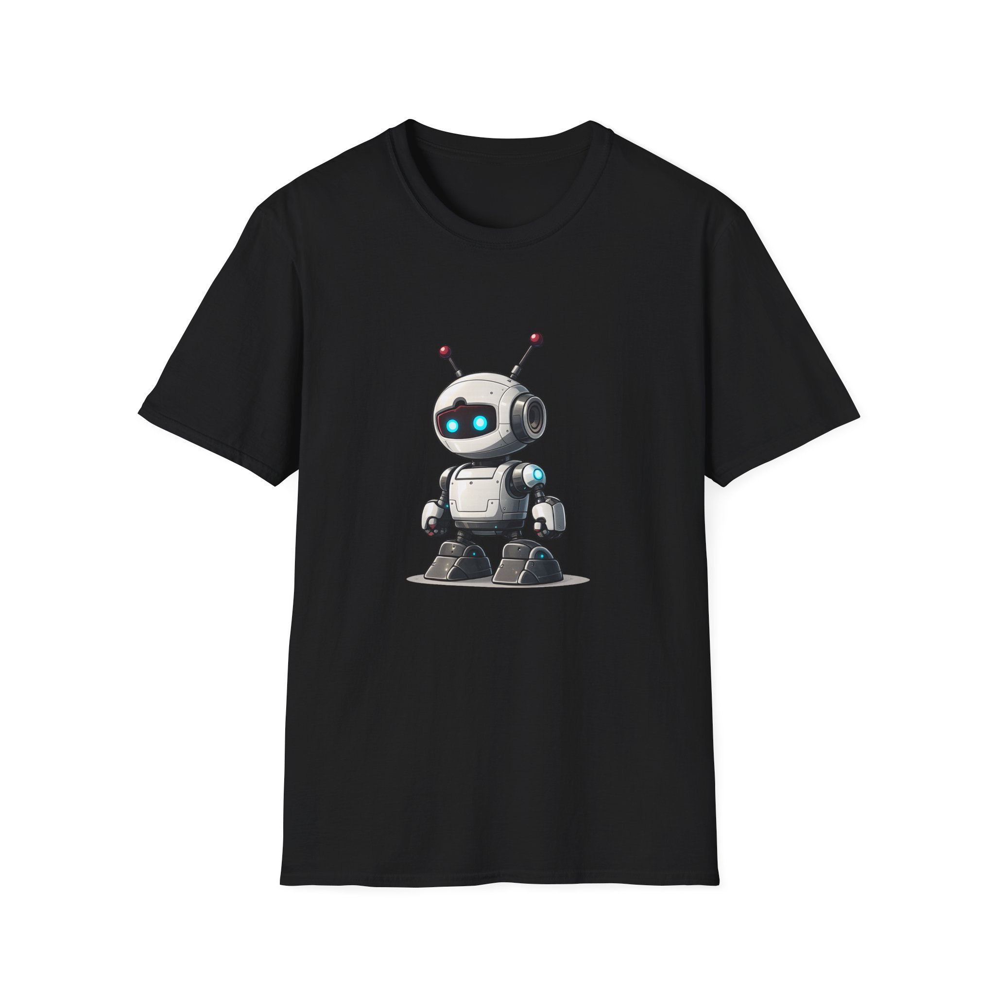 Cute Robot Glowing Eyes – Funny AI Tech Mascot Graphic T-Shirt - Image 23