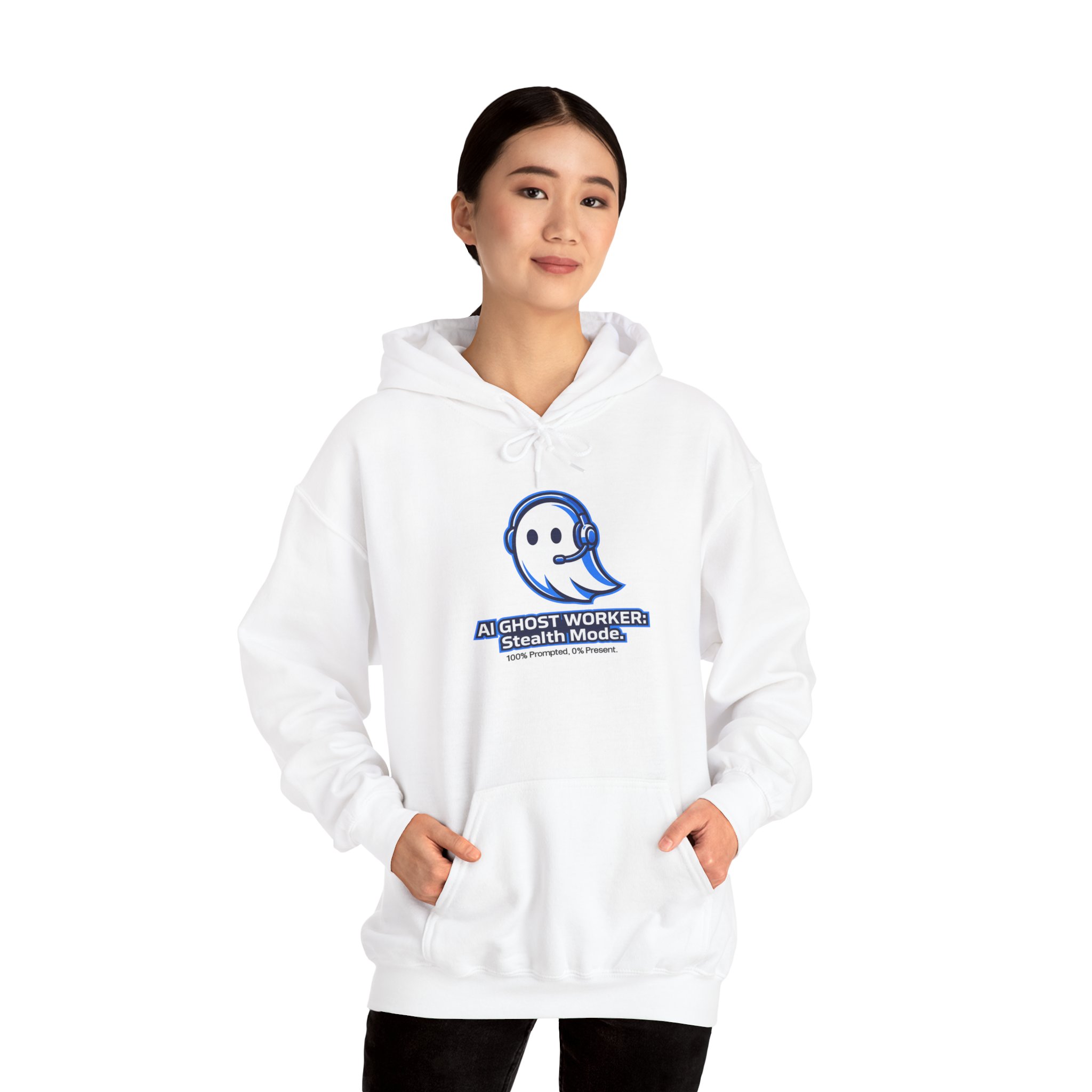 AI Ghost Worker Stealth Mode – 100% Prompted 0% Present Funny Hoodie