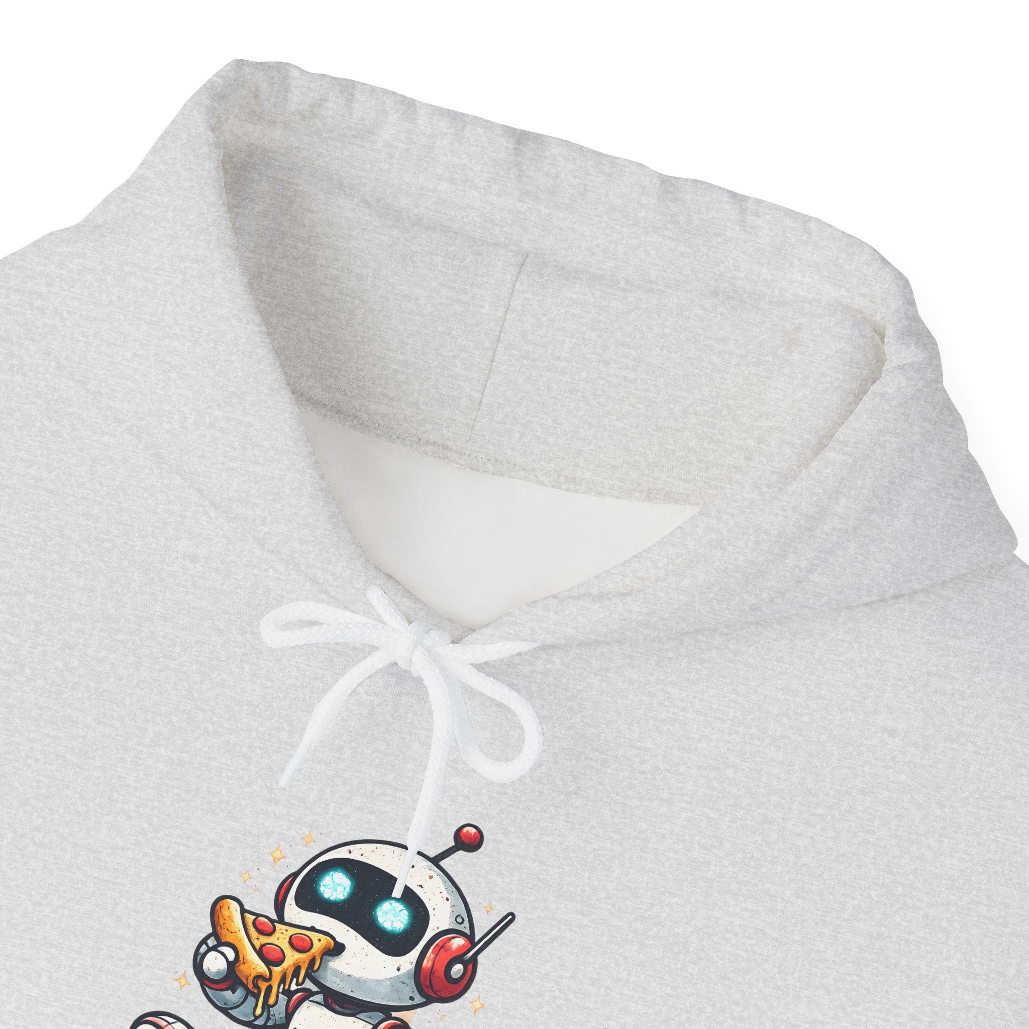Robot Eating Pizza – Cute AI Tech Humor Graphic Pullover Hoodie - Image 29
