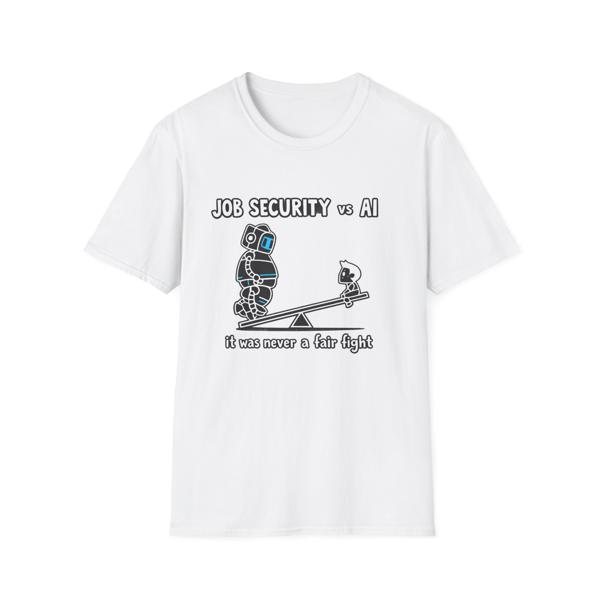 POV You're An AI And It's Monday – Funny Tired Robot Graphic T-Shirt - Image 18