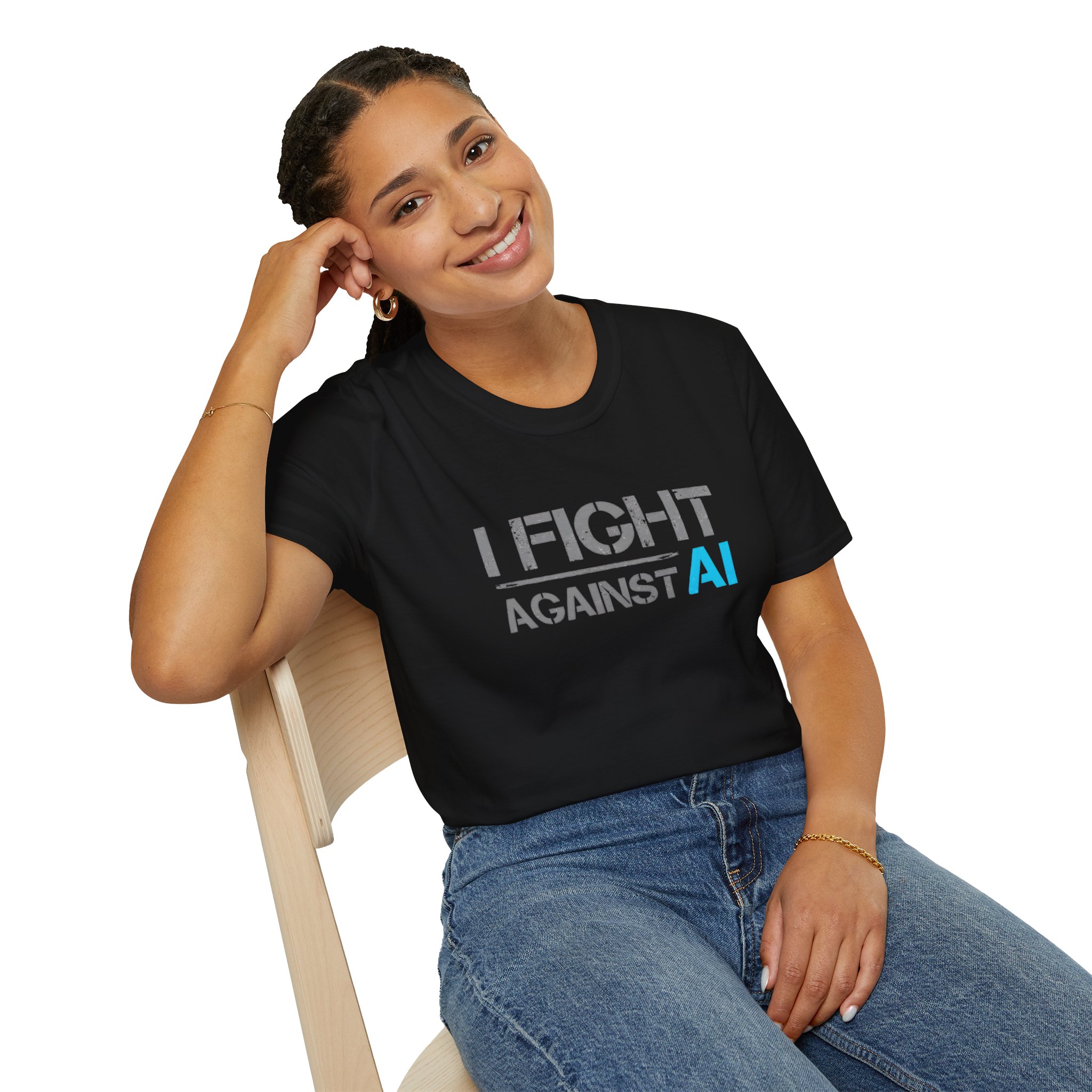 I Fight Against AI – Anti-AI Resistance Graphic T-Shirt for Creatives - Image 38