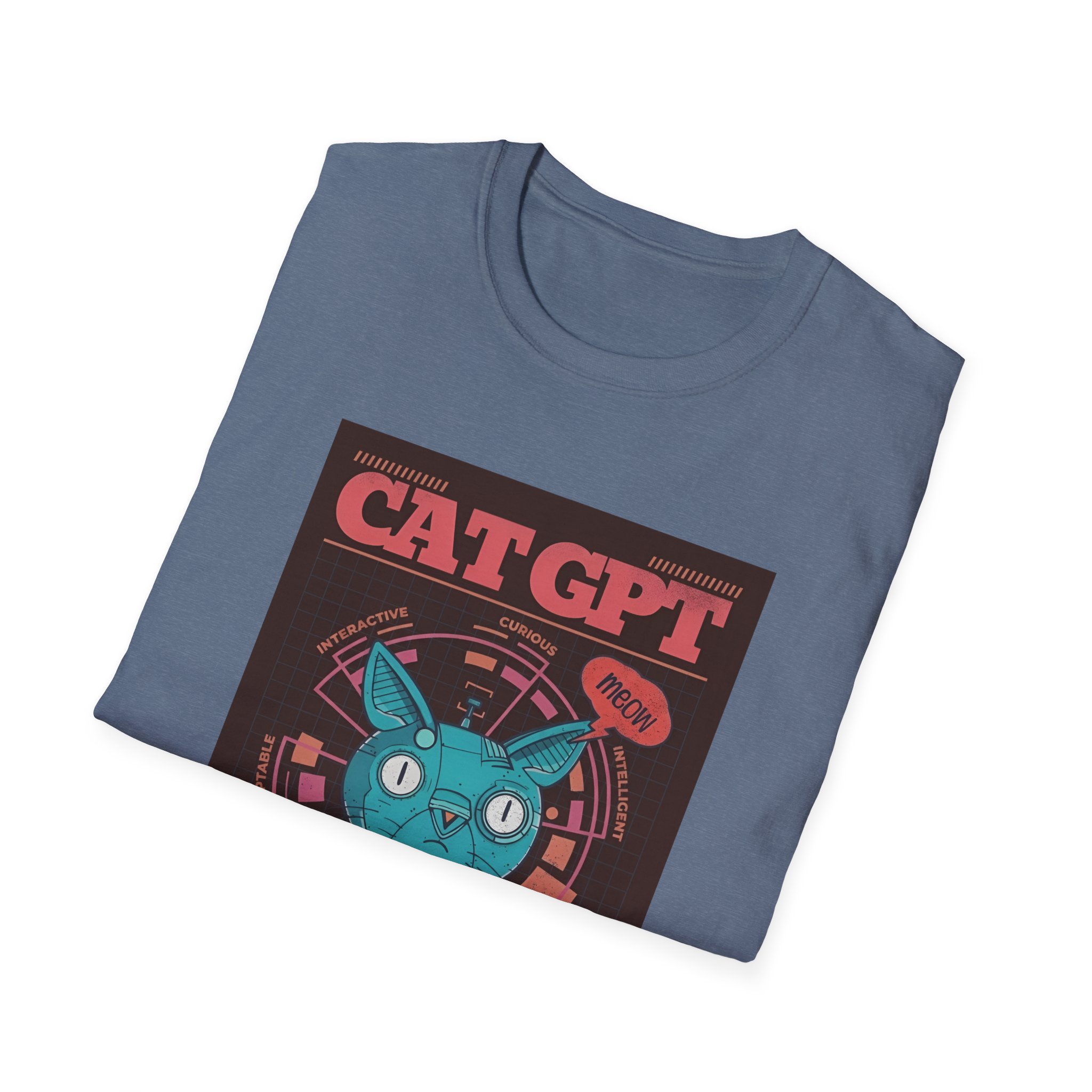 Robot Cat AI Tee | Funny Cyberpunk Cat Shirt for Tech Lovers - Image 67