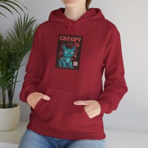 Robot Cat AI Hoodie | Funny Cyberpunk Cat Sweatshirt for Tech Lovers