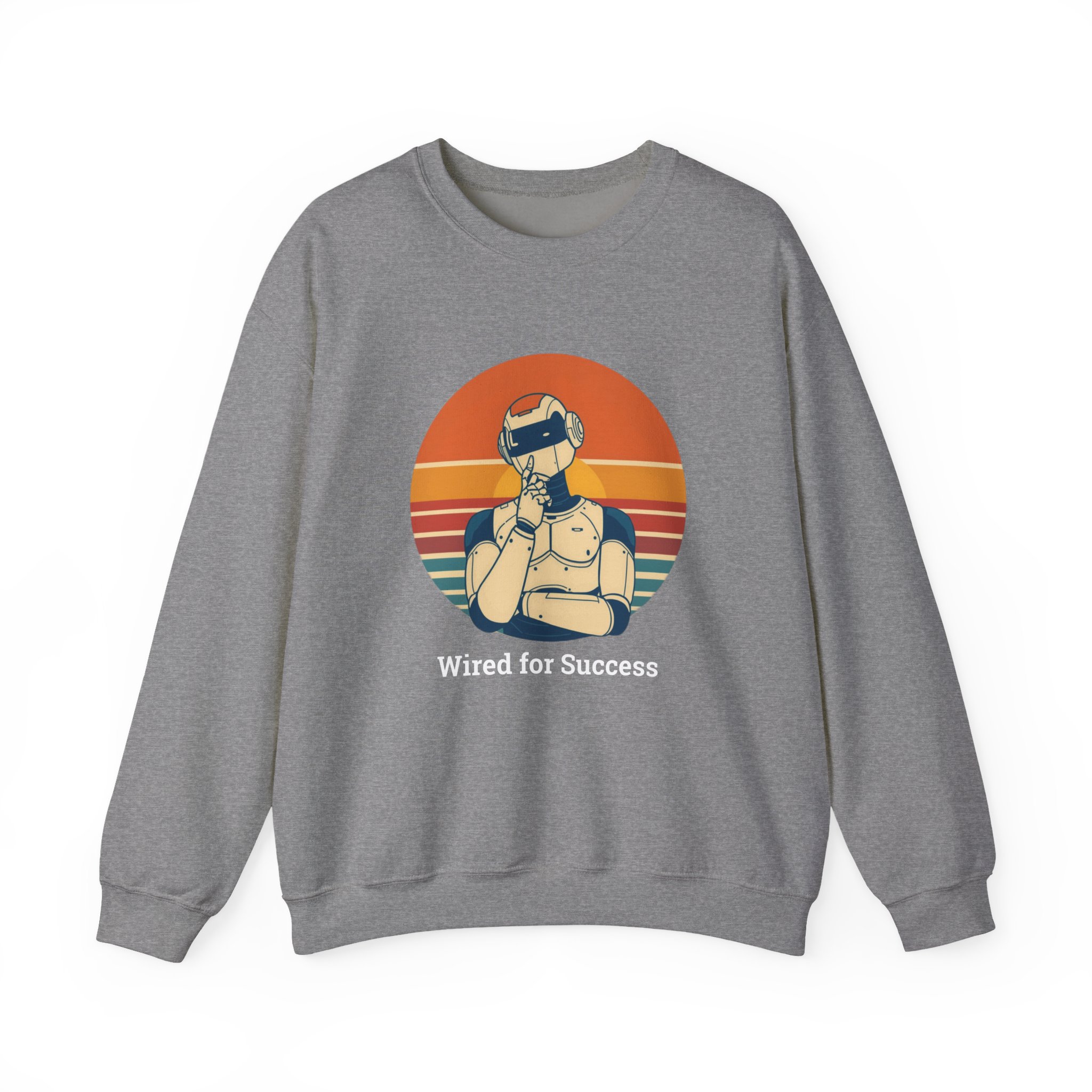 Wired for Success Retro Robot Thinker AI Tech Sweatshirt Gift - Image 31