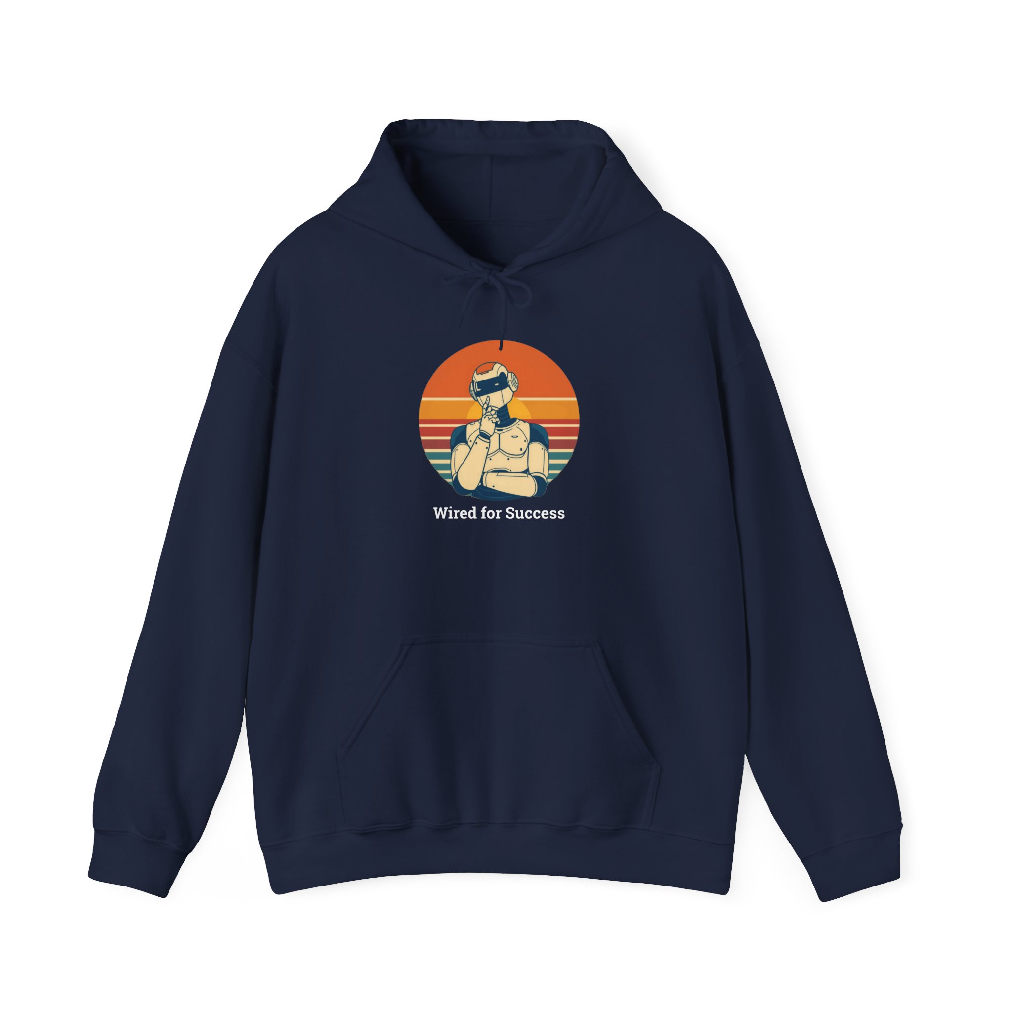 Wired for Success Retro Robot AI Hoodie Tech Gift Hooded Sweatshirt - Image 57