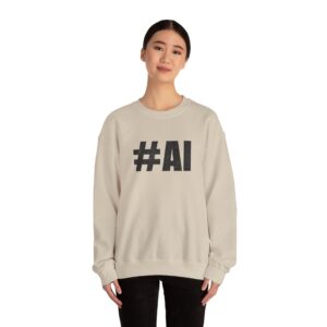 #AI Distressed Dark Minimalist Artificial Intelligence Crewneck Sweatshirt