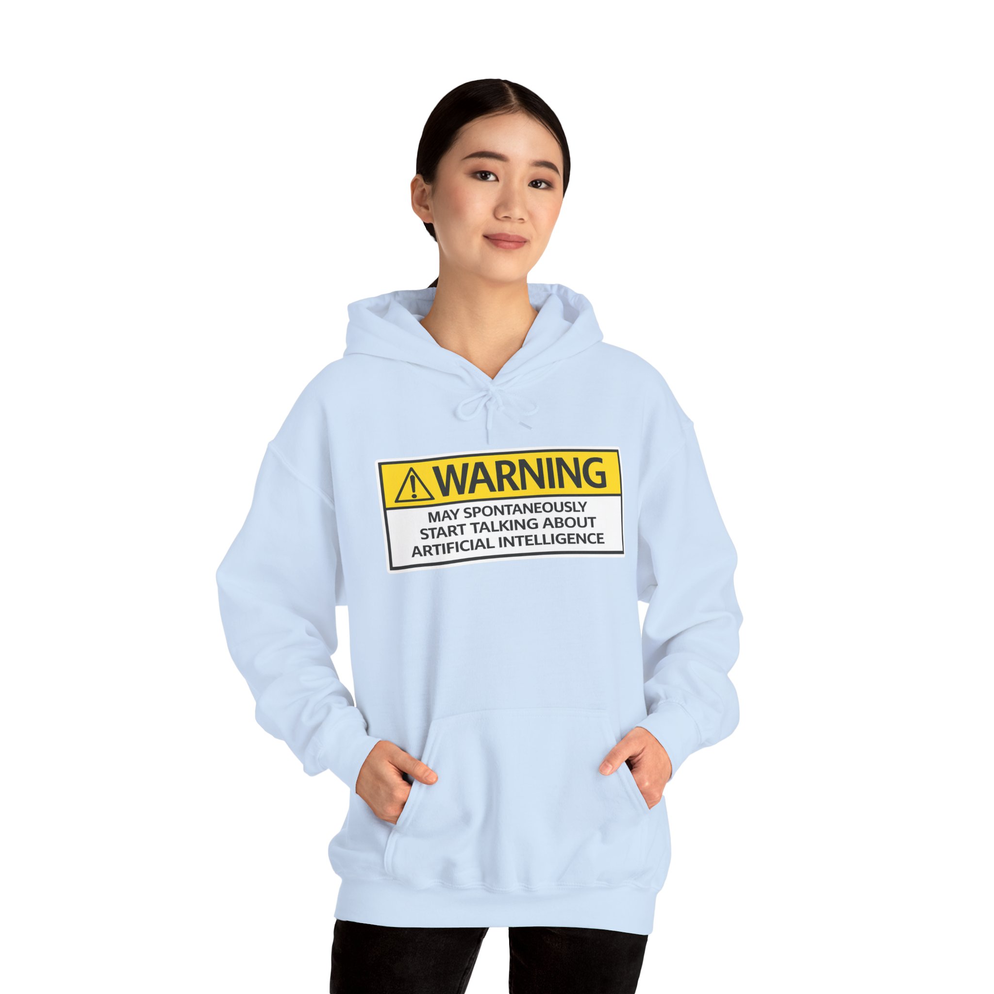 Warning May Talk About AI Hoodie | Funny Artificial Intelligence Sweatshirt - Image 70
