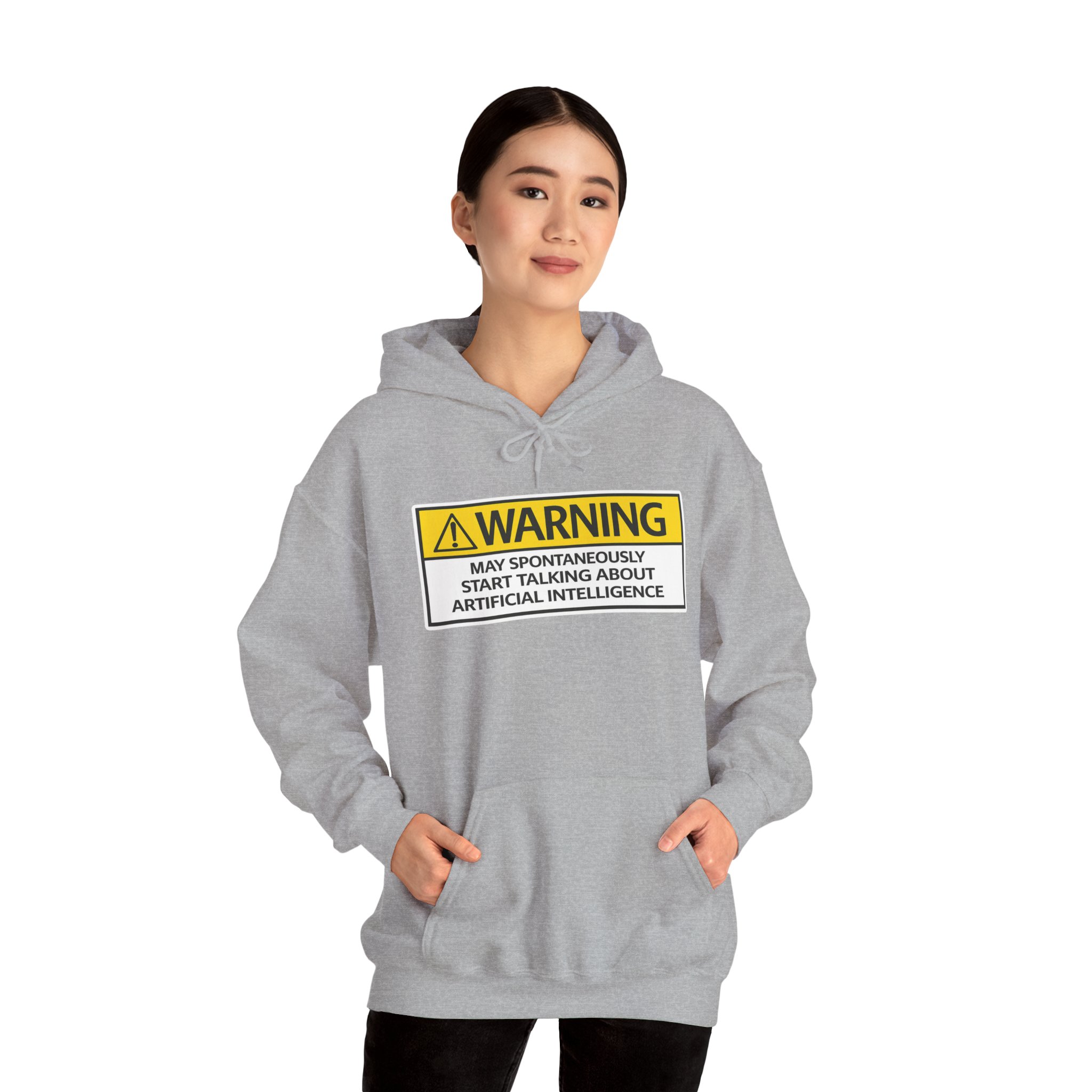 Warning May Talk About AI Hoodie | Funny Artificial Intelligence Sweatshirt - Image 61