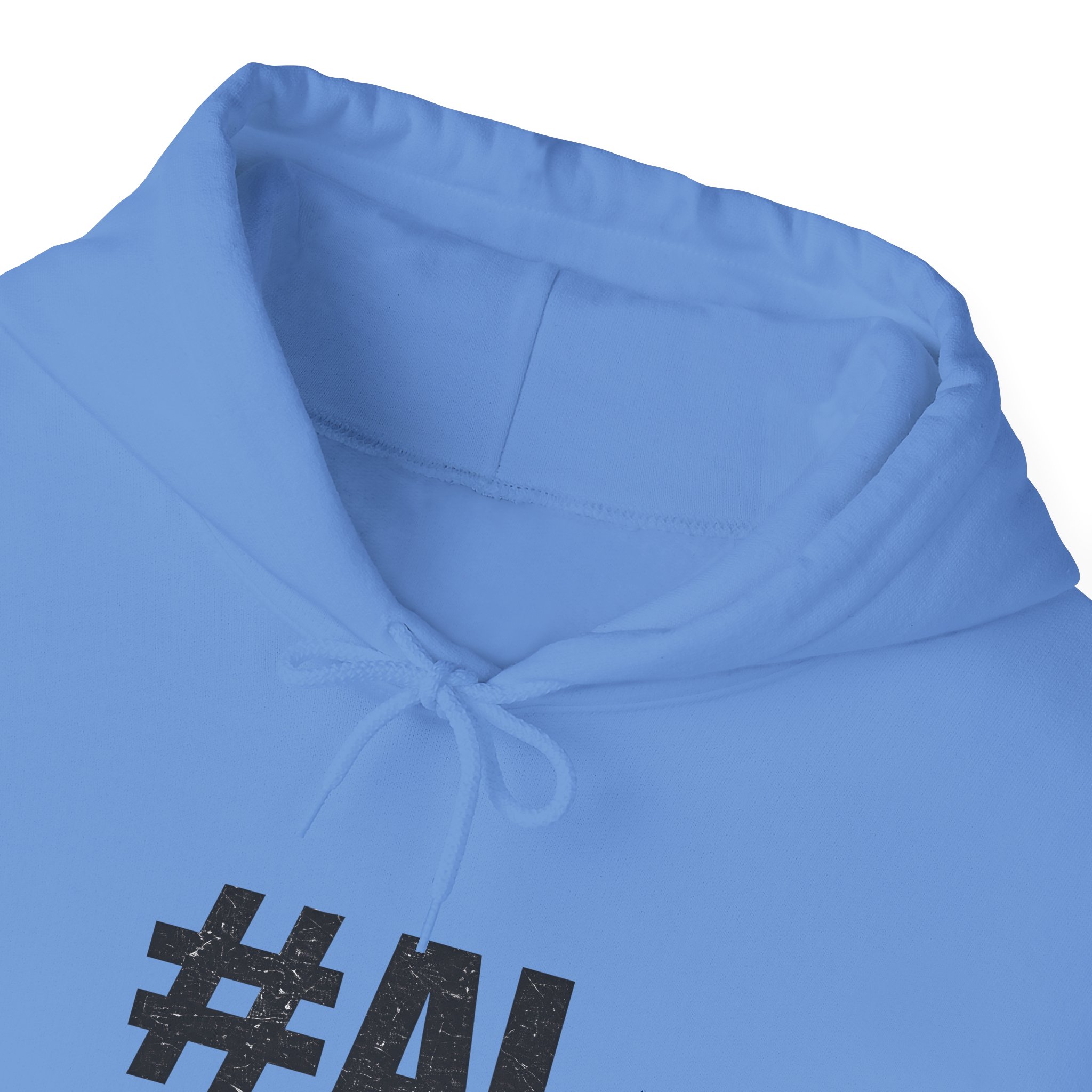 #AI Distressed Dark Minimalist Artificial Intelligence Pullover Hoodie - Image 77