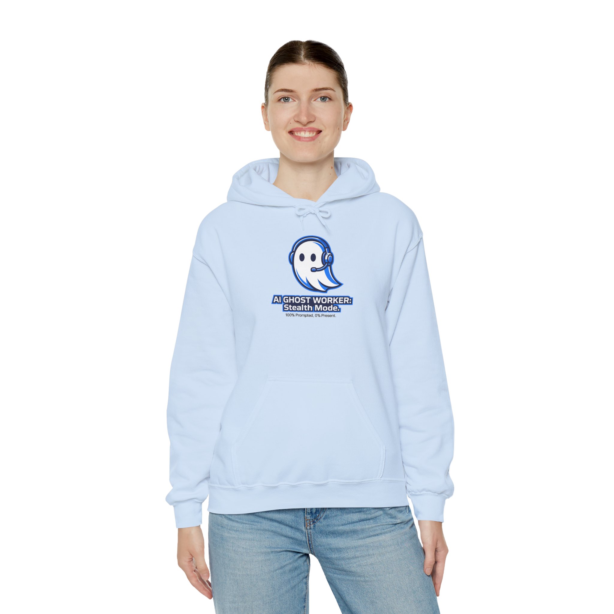 AI Ghost Worker Stealth Mode – 100% Prompted 0% Present Funny Hoodie - Image 68