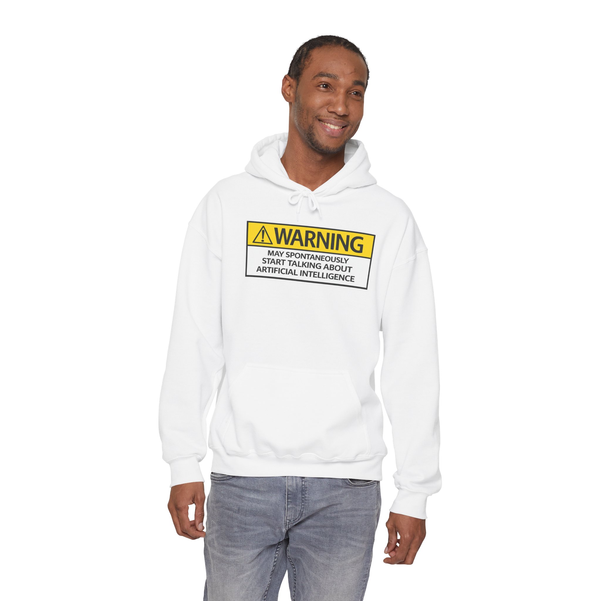 Warning May Talk About AI Hoodie | Funny Artificial Intelligence Sweatshirt - Image 12