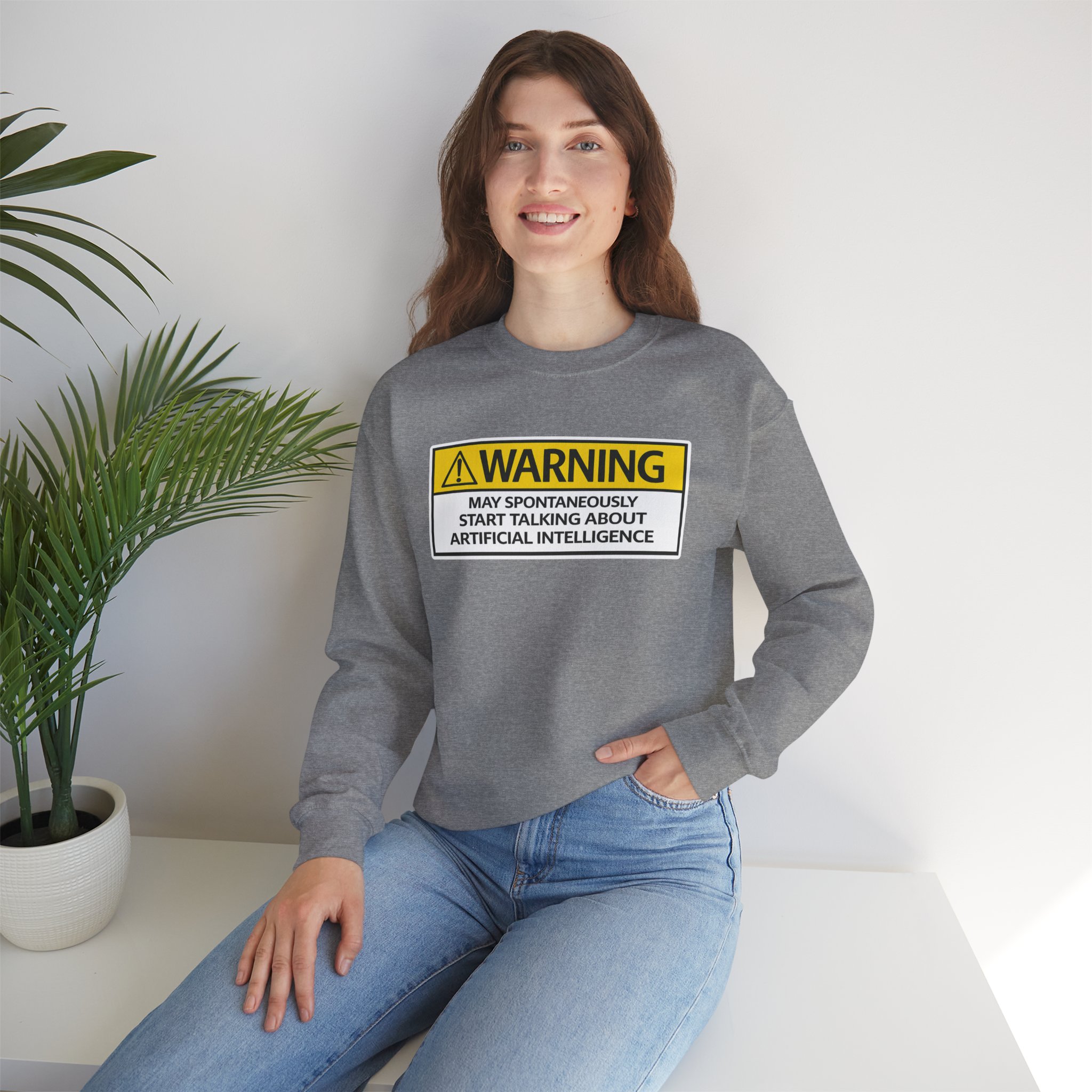 Warning May Talk About AI Sweatshirt | Funny Artificial Intelligence Hoodie - Image 55