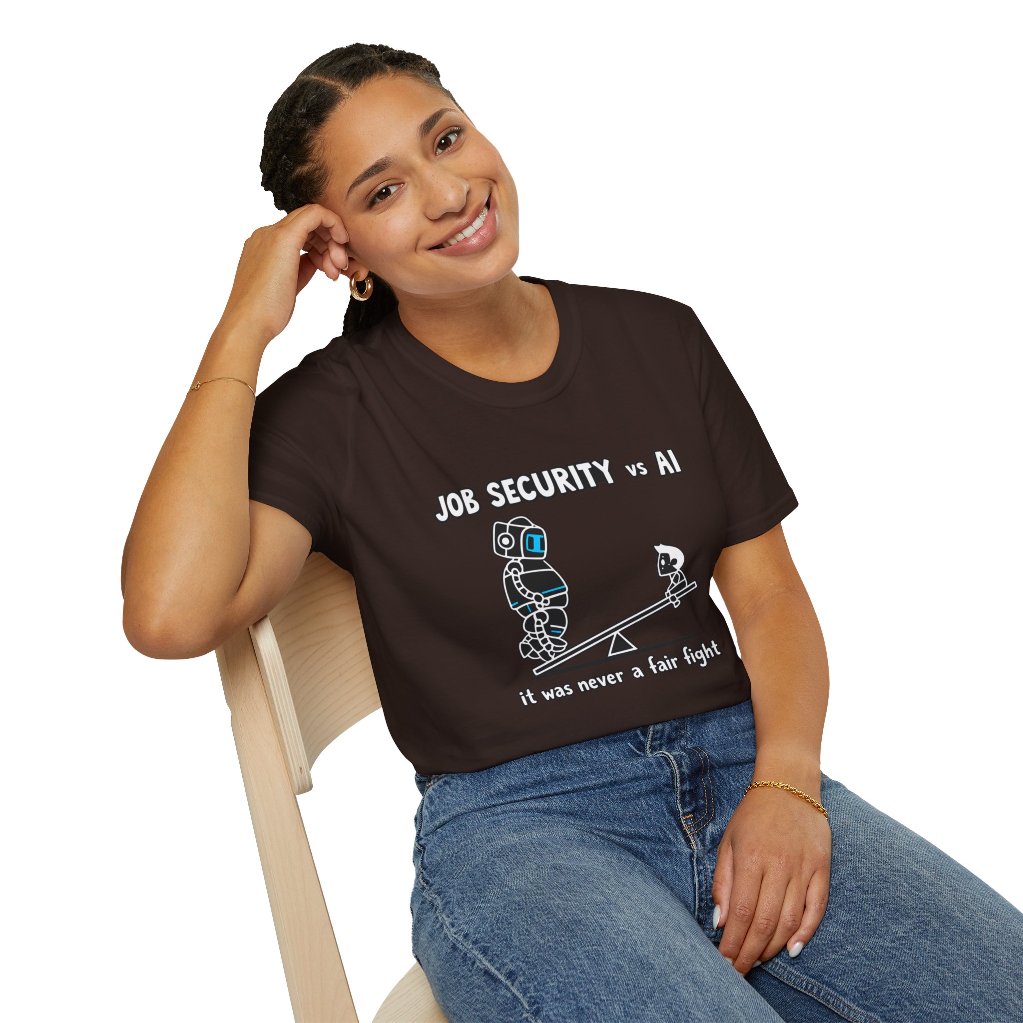 POV You're An AI And It's Monday – Funny Tired Robot Graphic T-Shirt - Image 52