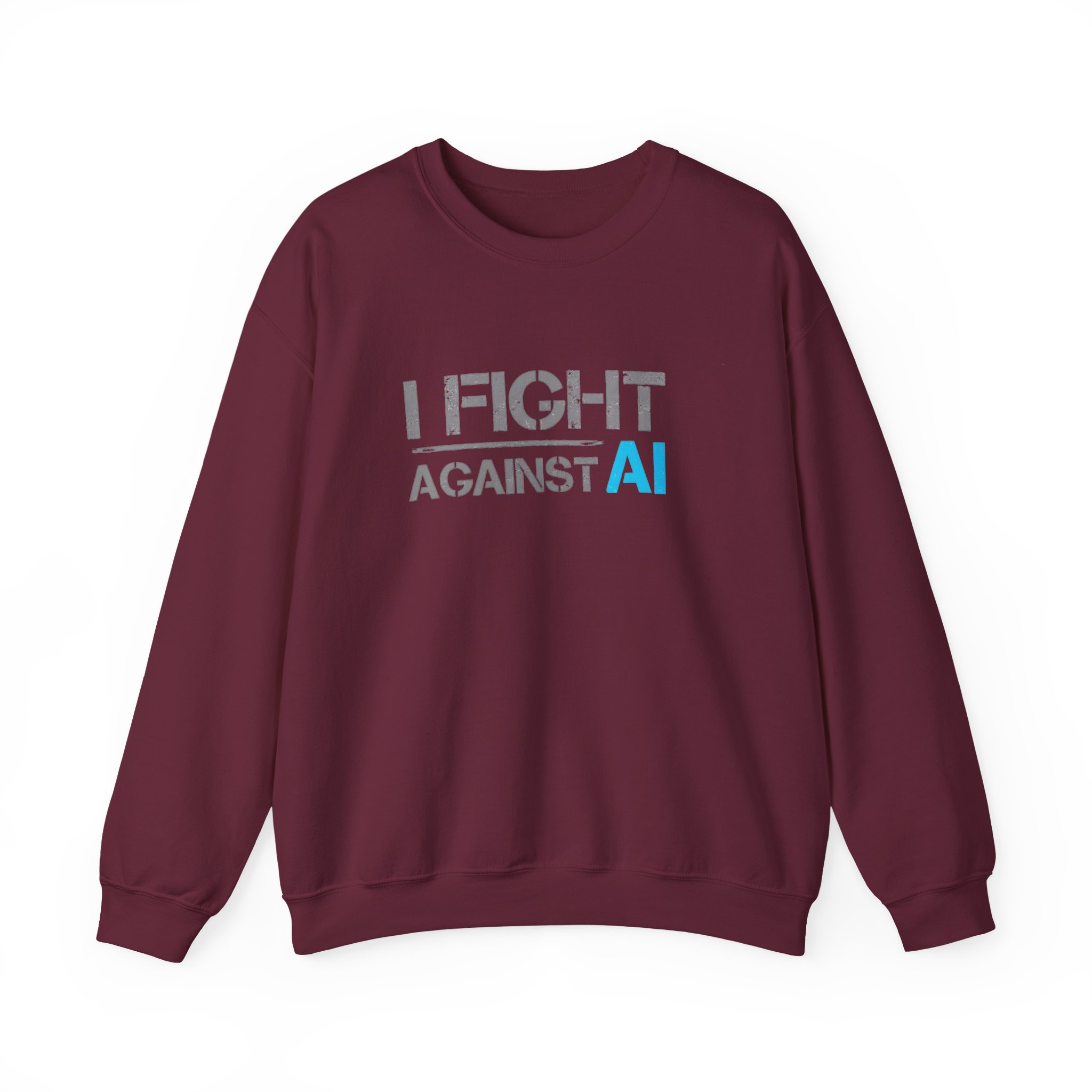I Fight Against AI – Human Creativity Resistance Crewneck Sweatshirt - Image 28