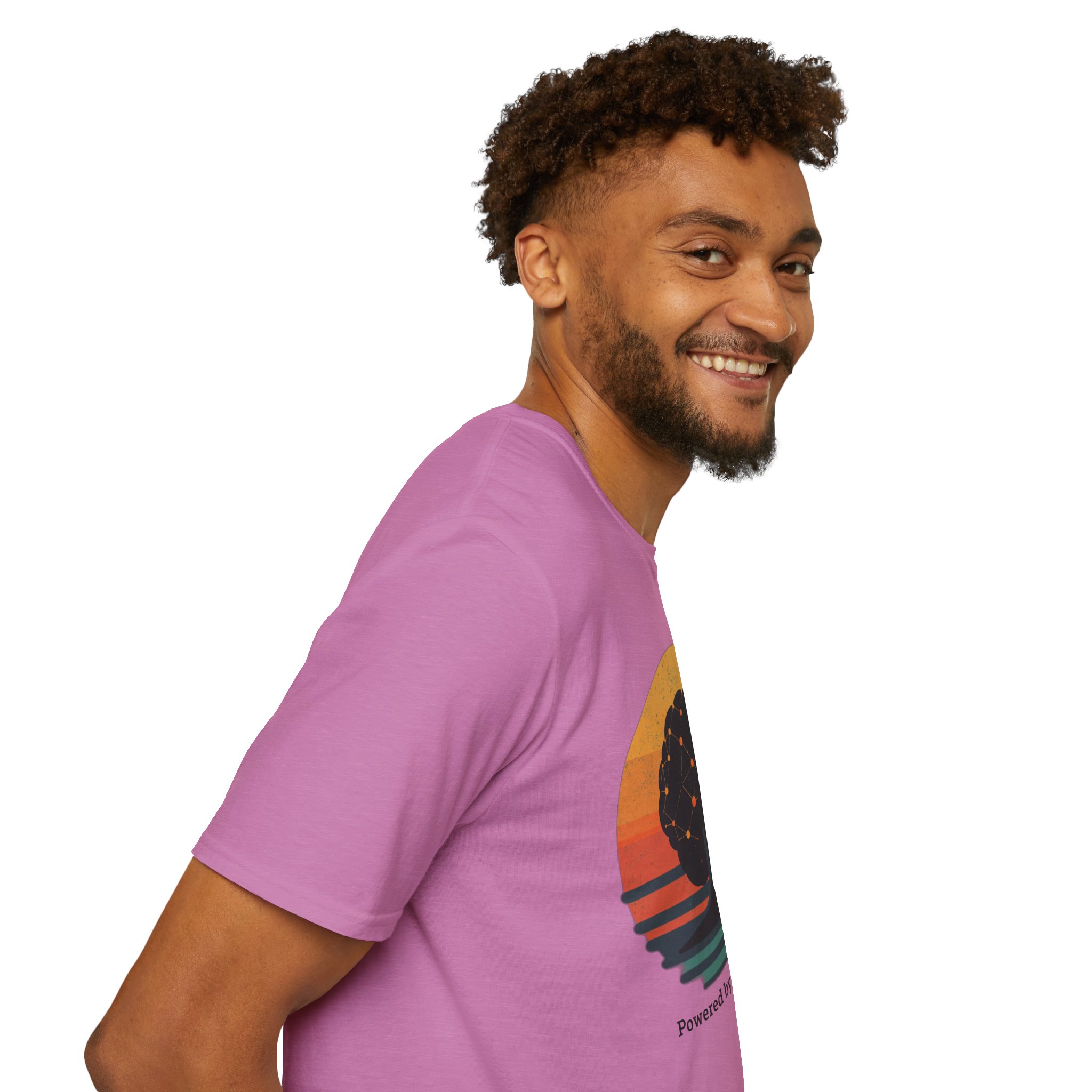 Powered by Neural Nets Retro Sunset Neural Network Tree AI T-Shirt - Image 115
