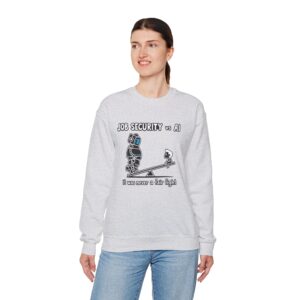 POV You're An AI And It's Monday – Funny Tired Robot Crewneck Sweatshirt