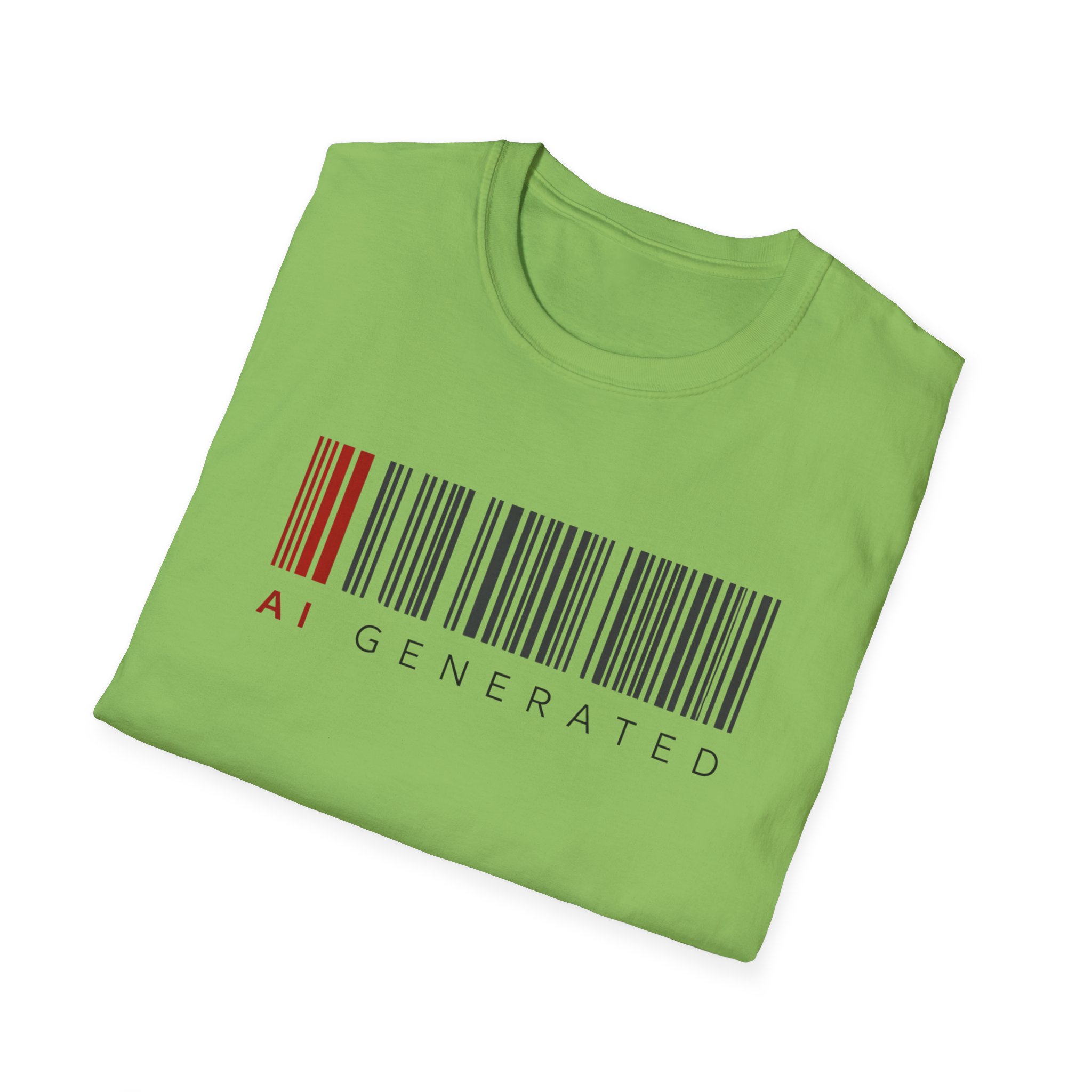 AI Generated Barcode Dark Minimalist Generative Art Graphic T-Shirt - Image 92
