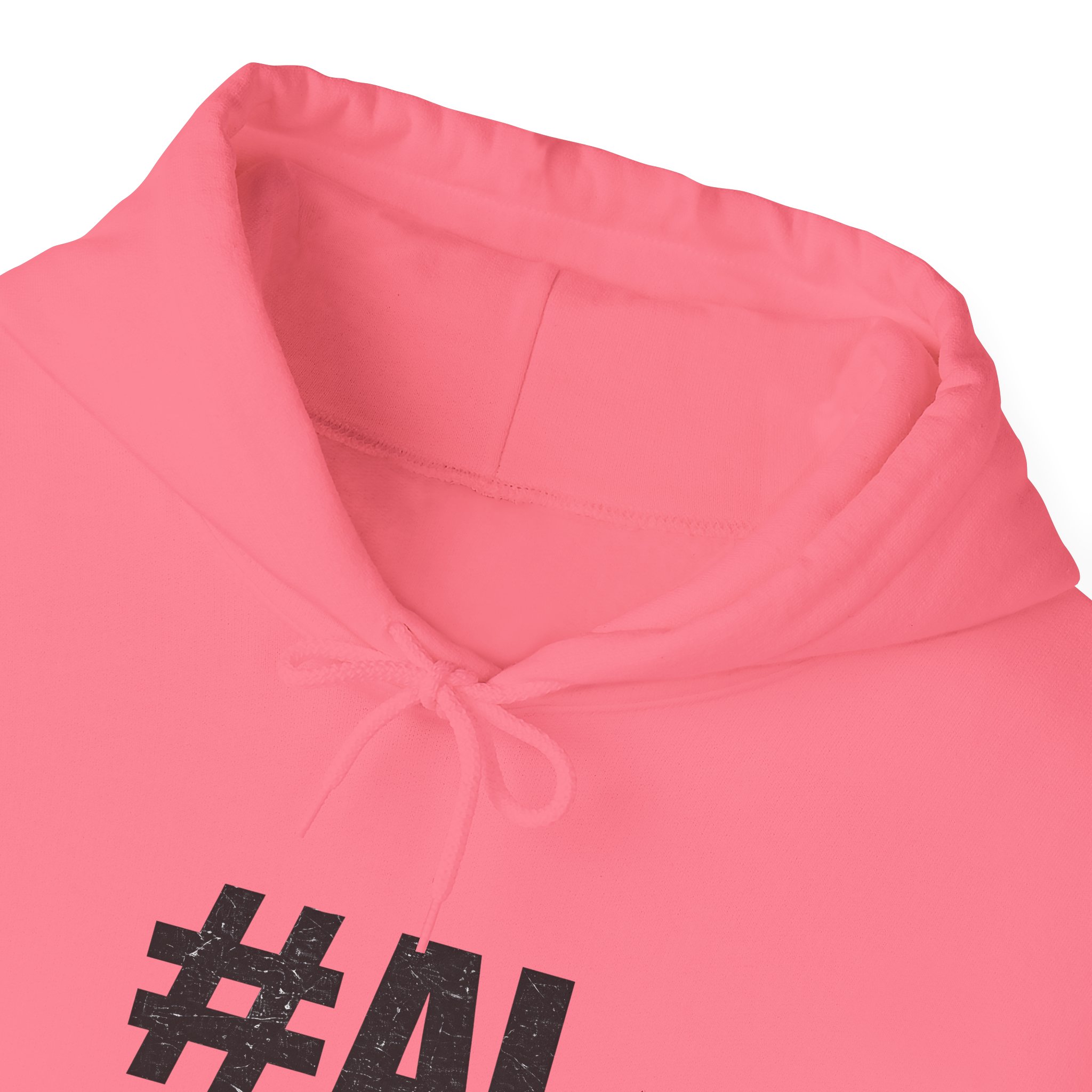 #AI Distressed Dark Minimalist Artificial Intelligence Pullover Hoodie - Image 125