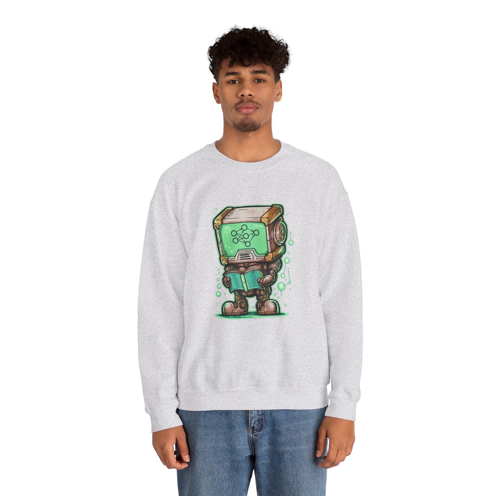 AI Robot Reading Sweatshirt | Neural Network Hoodie for ML Engineers - Image 19