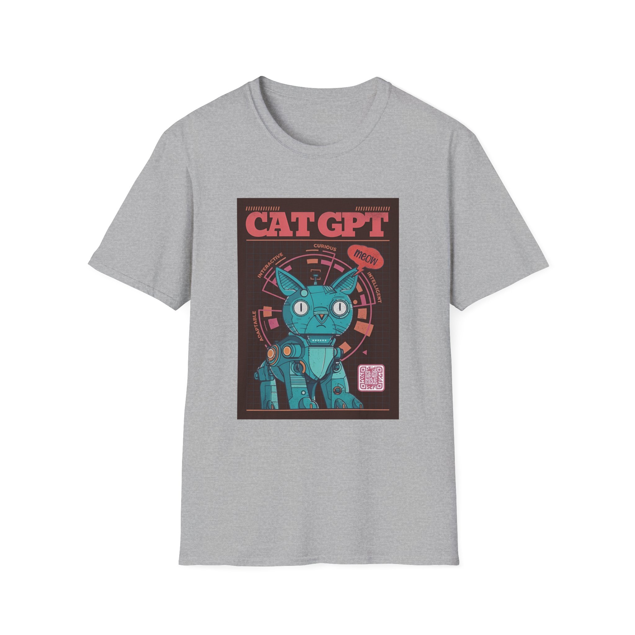 Robot Cat AI Tee | Funny Cyberpunk Cat Shirt for Tech Lovers - Image 37