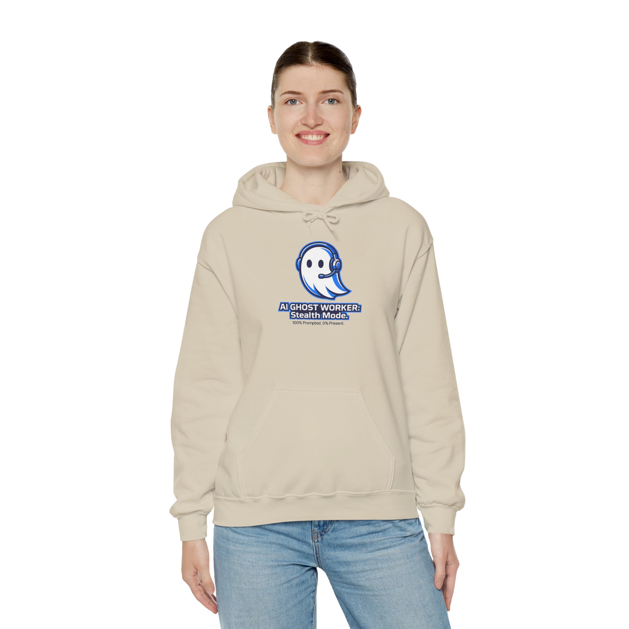 AI Ghost Worker Stealth Mode – 100% Prompted 0% Present Funny Hoodie - Image 44