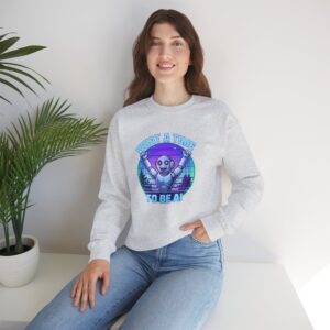 What A Time To Be AI – Retro Synthwave Robot Crewneck Sweatshirt