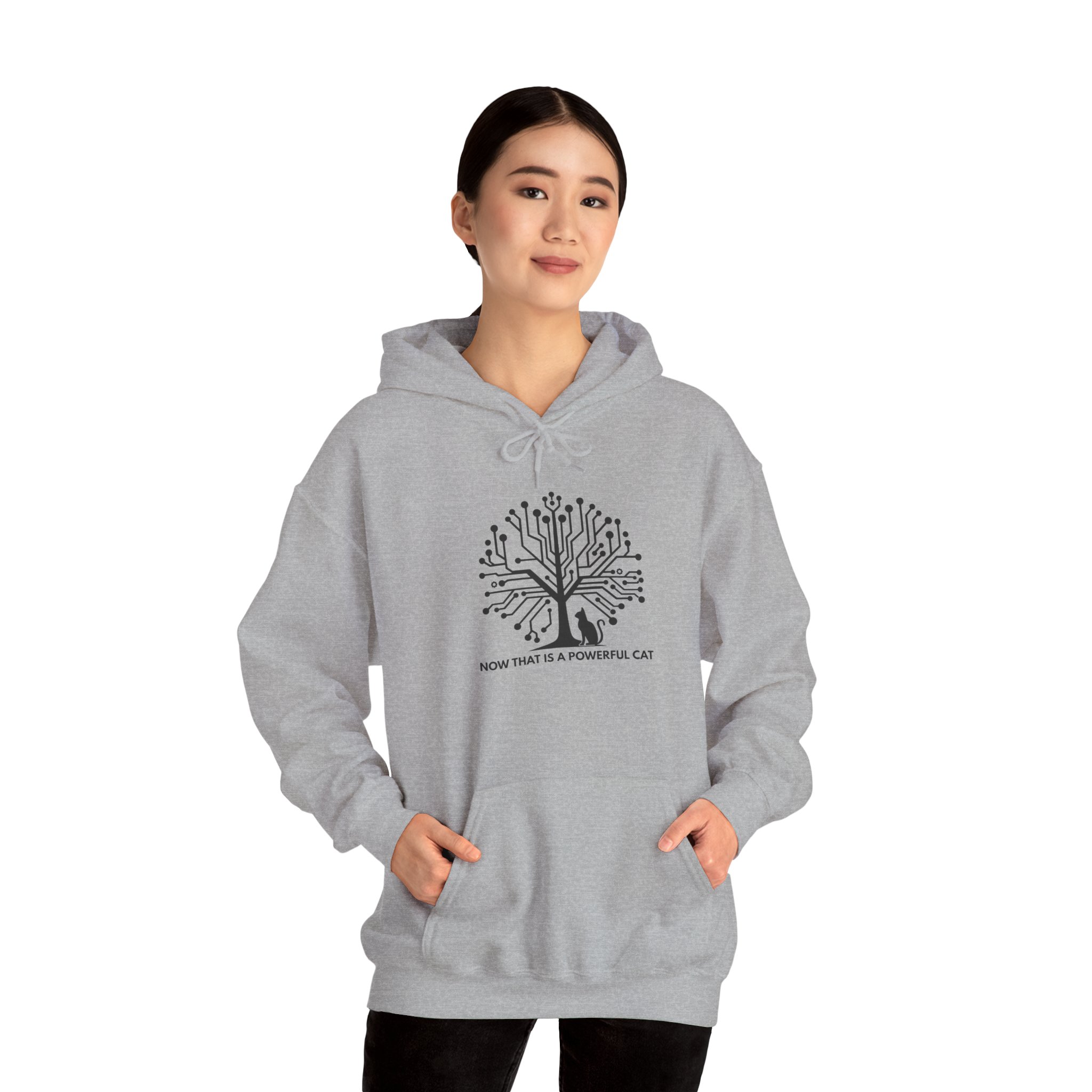Neural Tree Cat Hoodie | AI Nature Pullover for Developers & Cat Lovers - Image 42