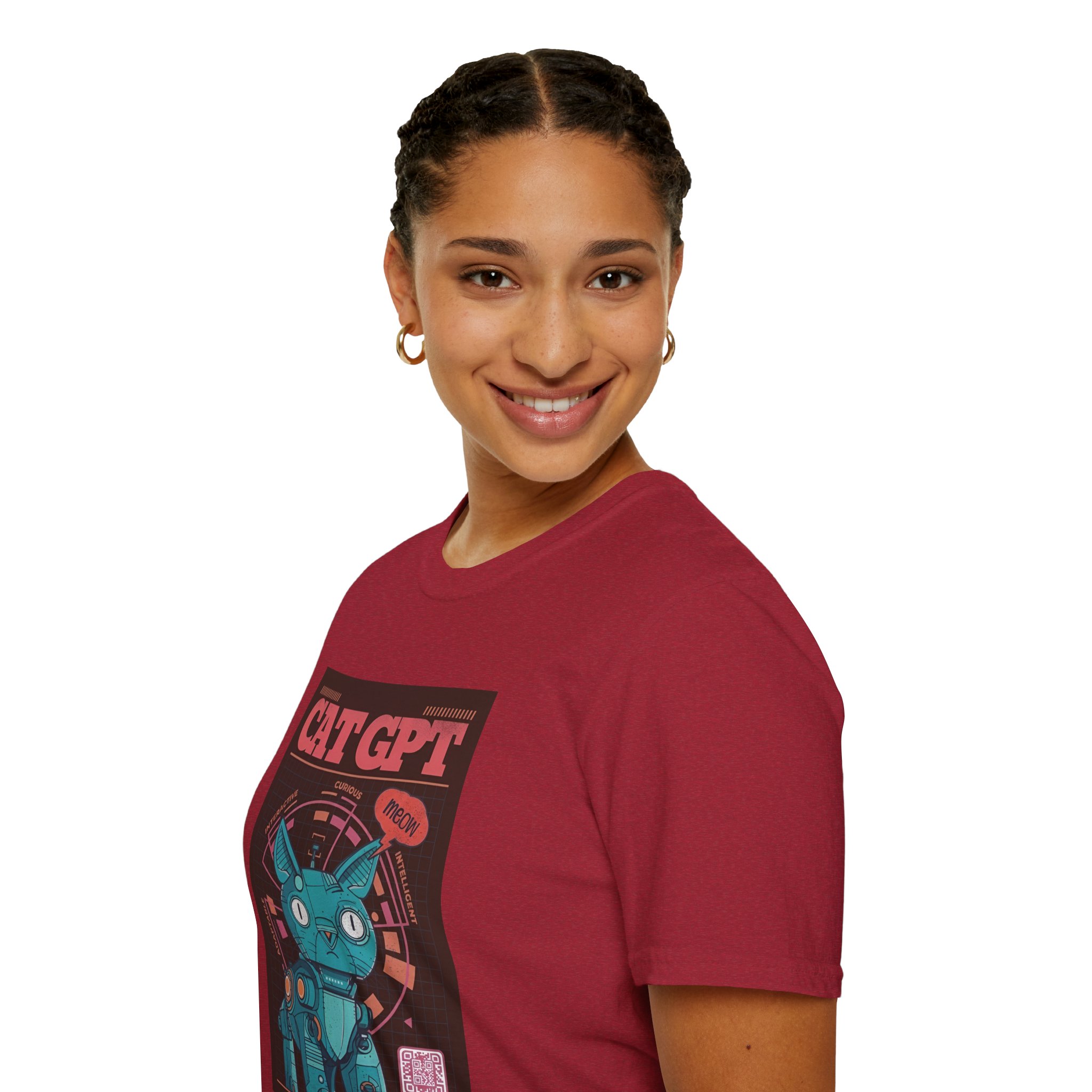 Robot Cat AI Tee | Funny Cyberpunk Cat Shirt for Tech Lovers - Image 104