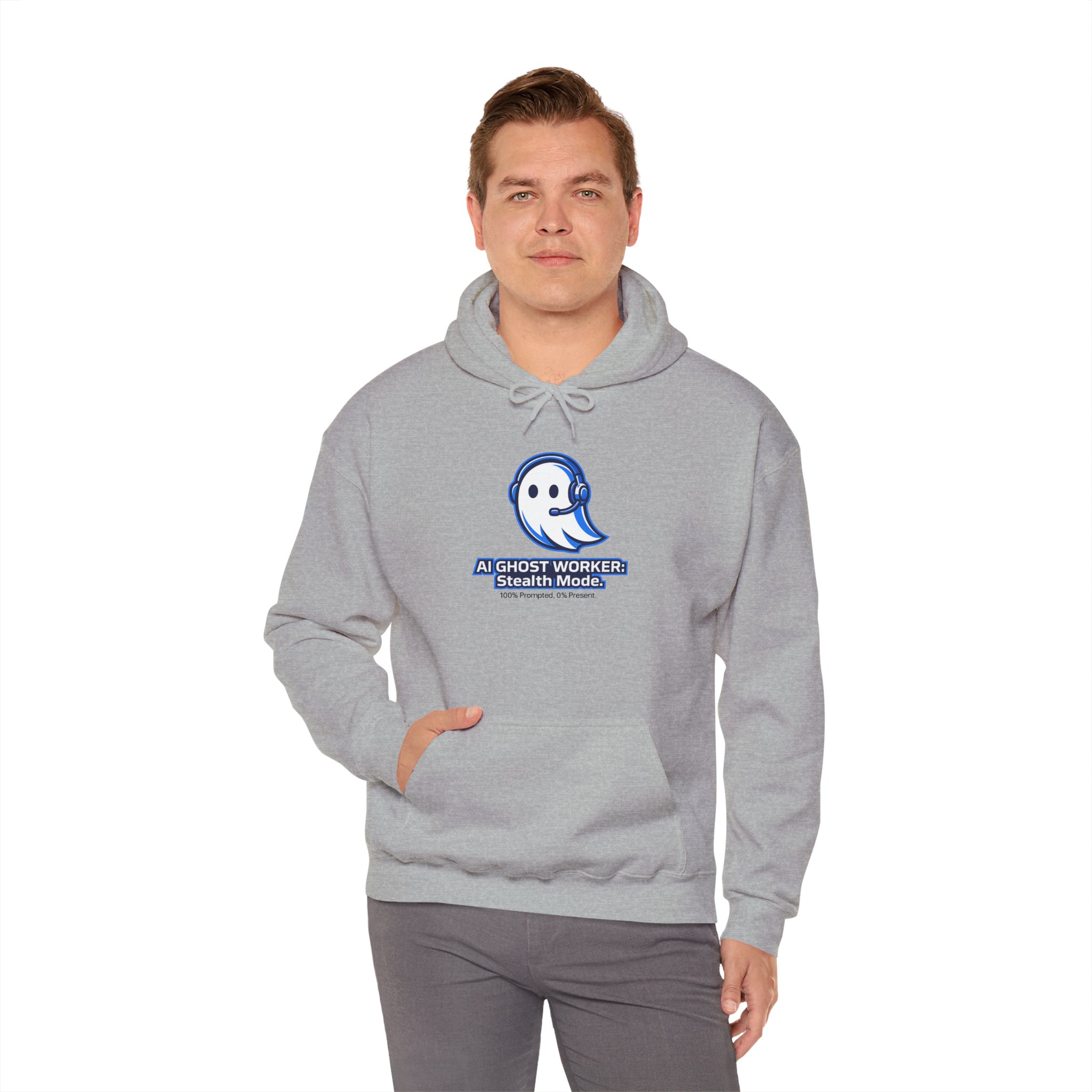 AI Ghost Worker Stealth Mode – 100% Prompted 0% Present Funny Hoodie - Image 57