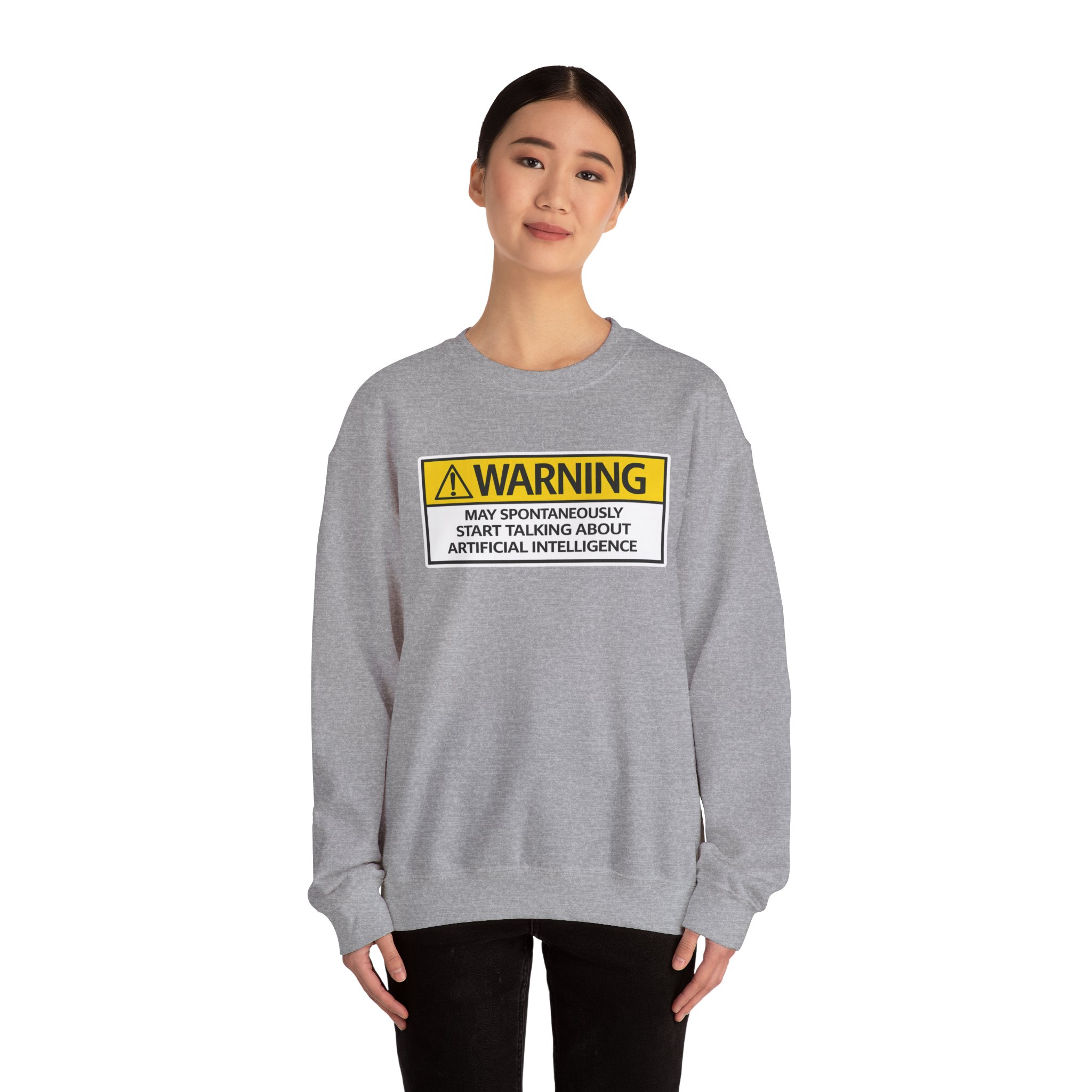 Warning May Talk About AI Sweatshirt | Funny Artificial Intelligence Hoodie - Image 46