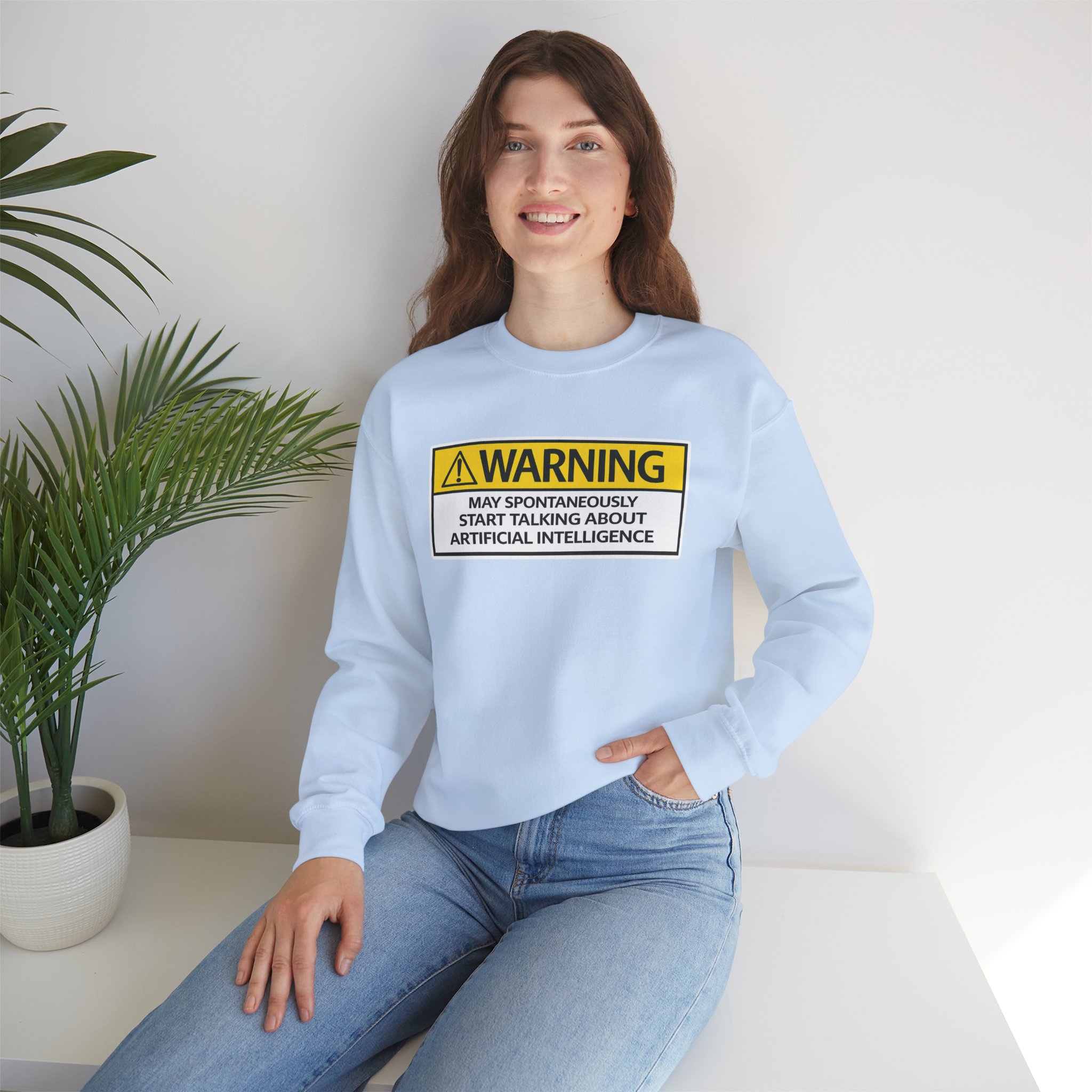 Warning May Talk About AI Sweatshirt | Funny Artificial Intelligence Hoodie - Image 69