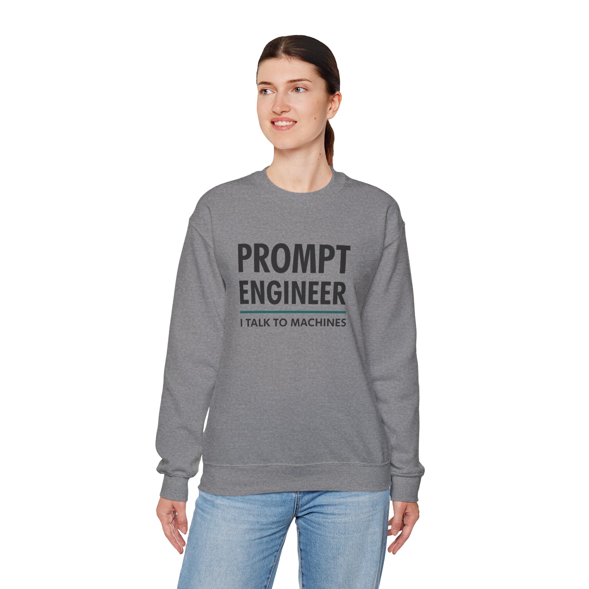 Prompt Engineer I Talk To Machines – Funny AI Job Title Crewneck - Image 52