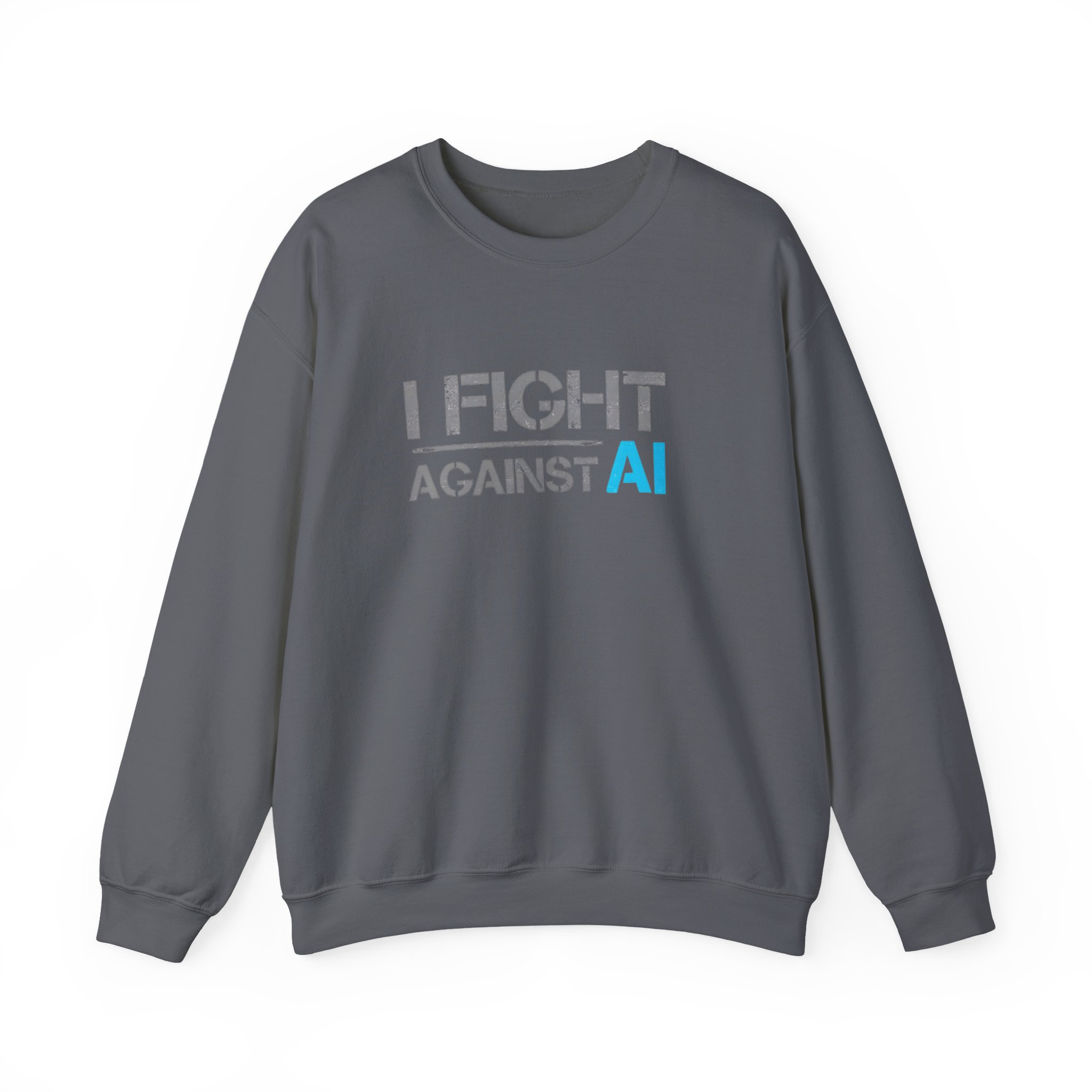 I Fight Against AI – Human Creativity Resistance Crewneck Sweatshirt - Image 55