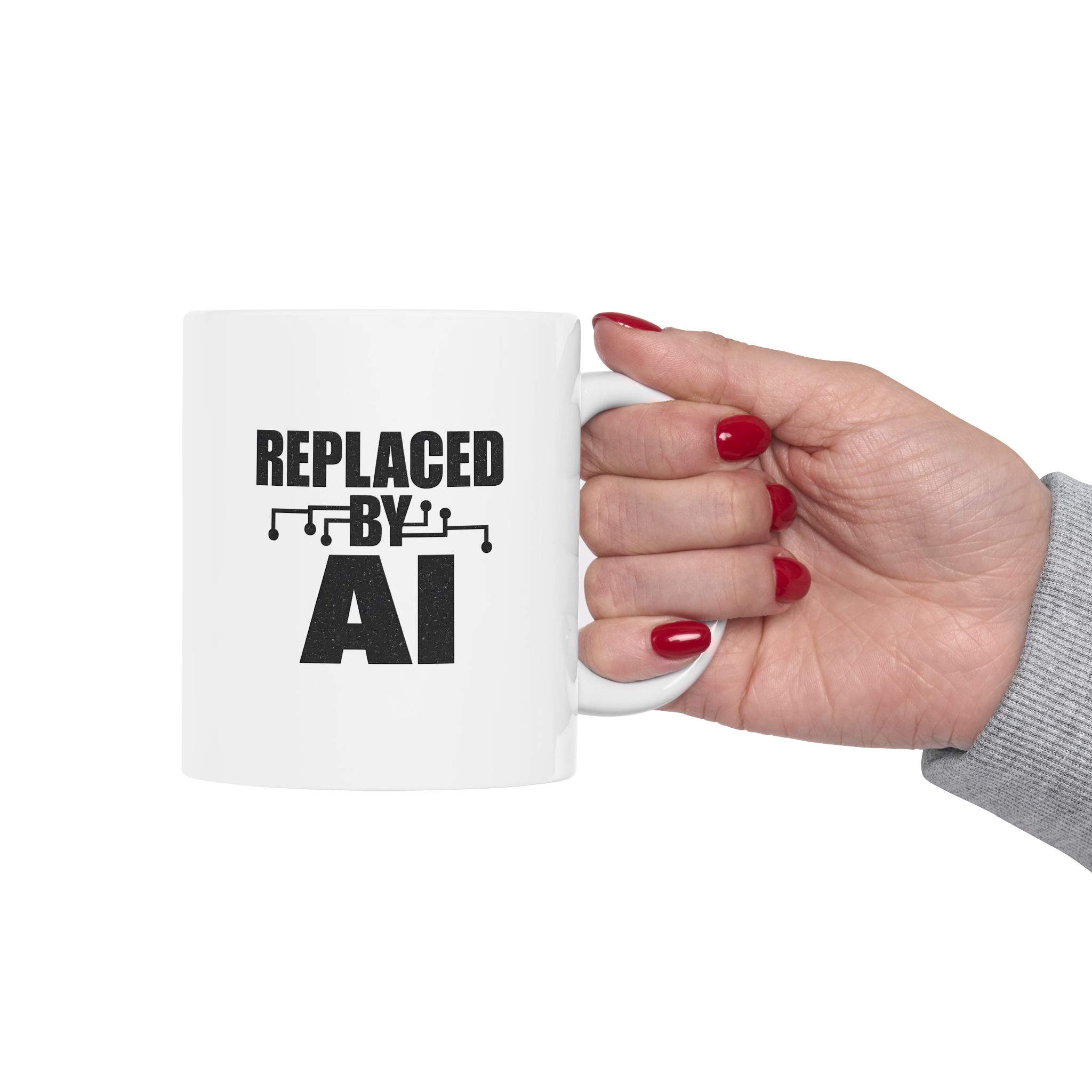 Replaced By AI Funny Circuit Board — Dark Humor Tech Coffee Mug Gift (11oz, 15oz) - Image 9