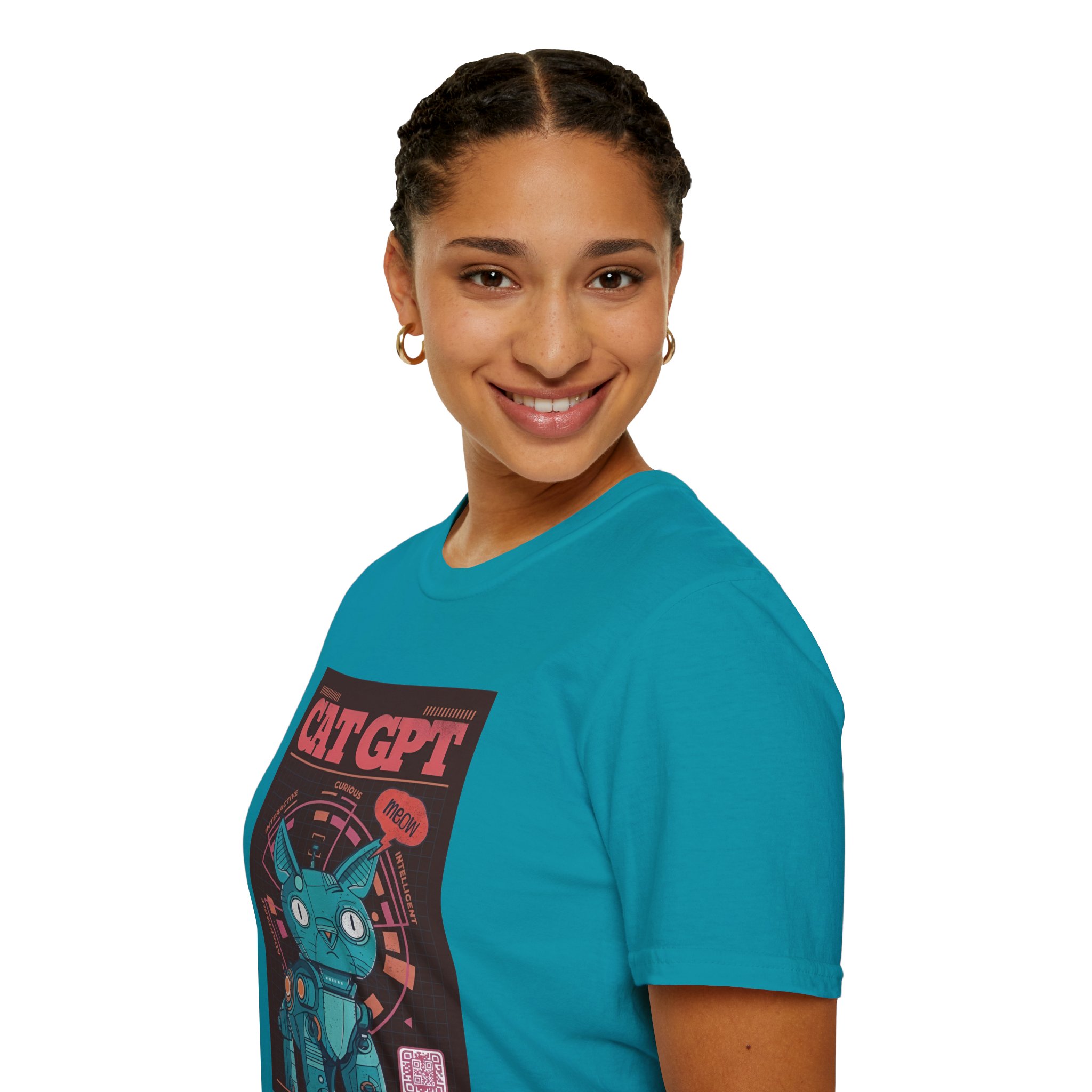 Robot Cat AI Tee | Funny Cyberpunk Cat Shirt for Tech Lovers - Image 122