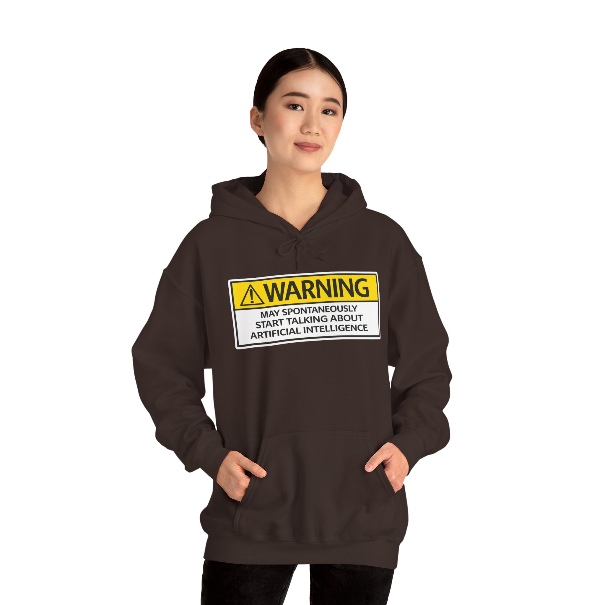 Warning May Talk About AI Hoodie | Funny Artificial Intelligence Sweatshirt - Image 97