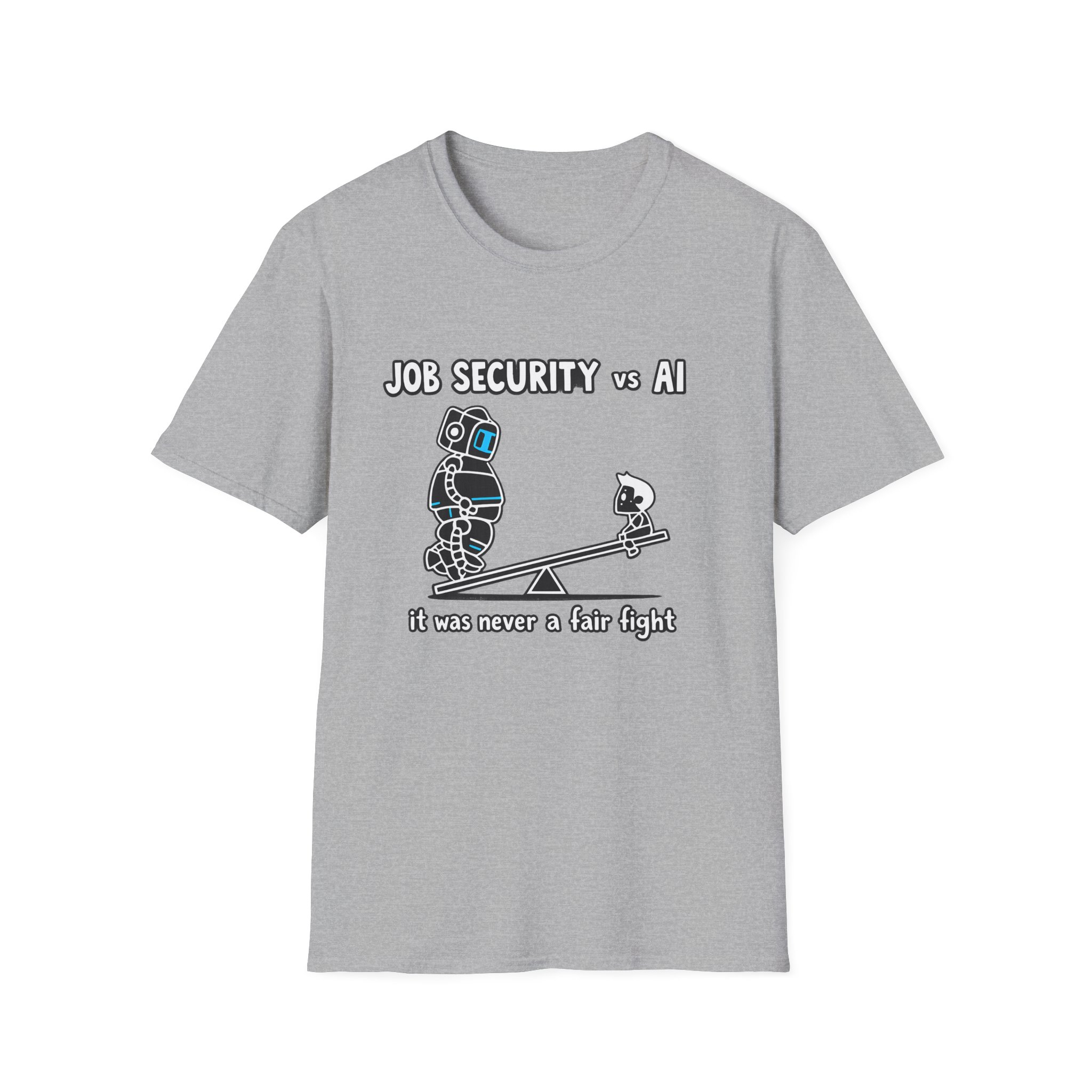 POV You're An AI And It's Monday – Funny Tired Robot Graphic T-Shirt - Image 34