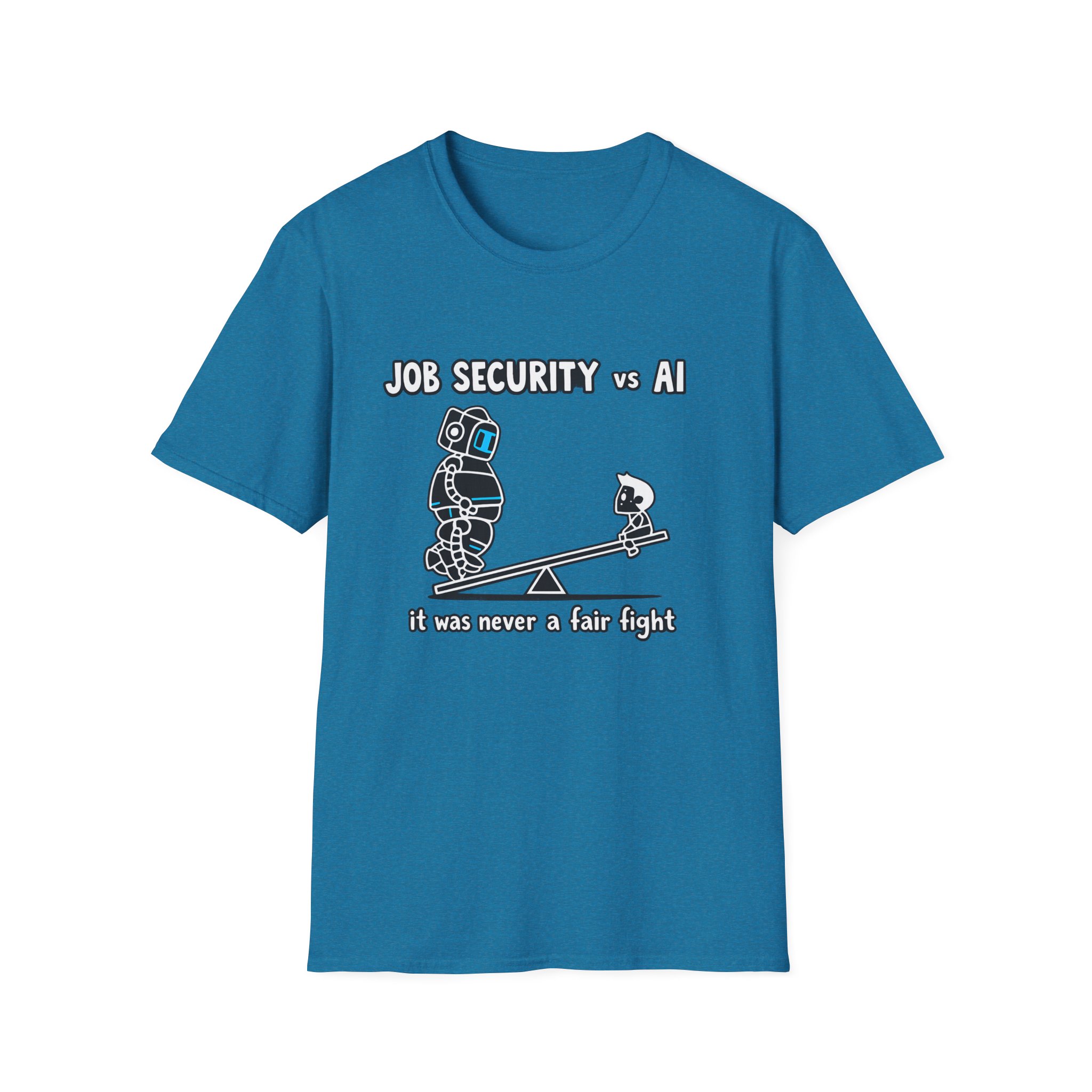 POV You're An AI And It's Monday – Funny Tired Robot Graphic T-Shirt - Image 111