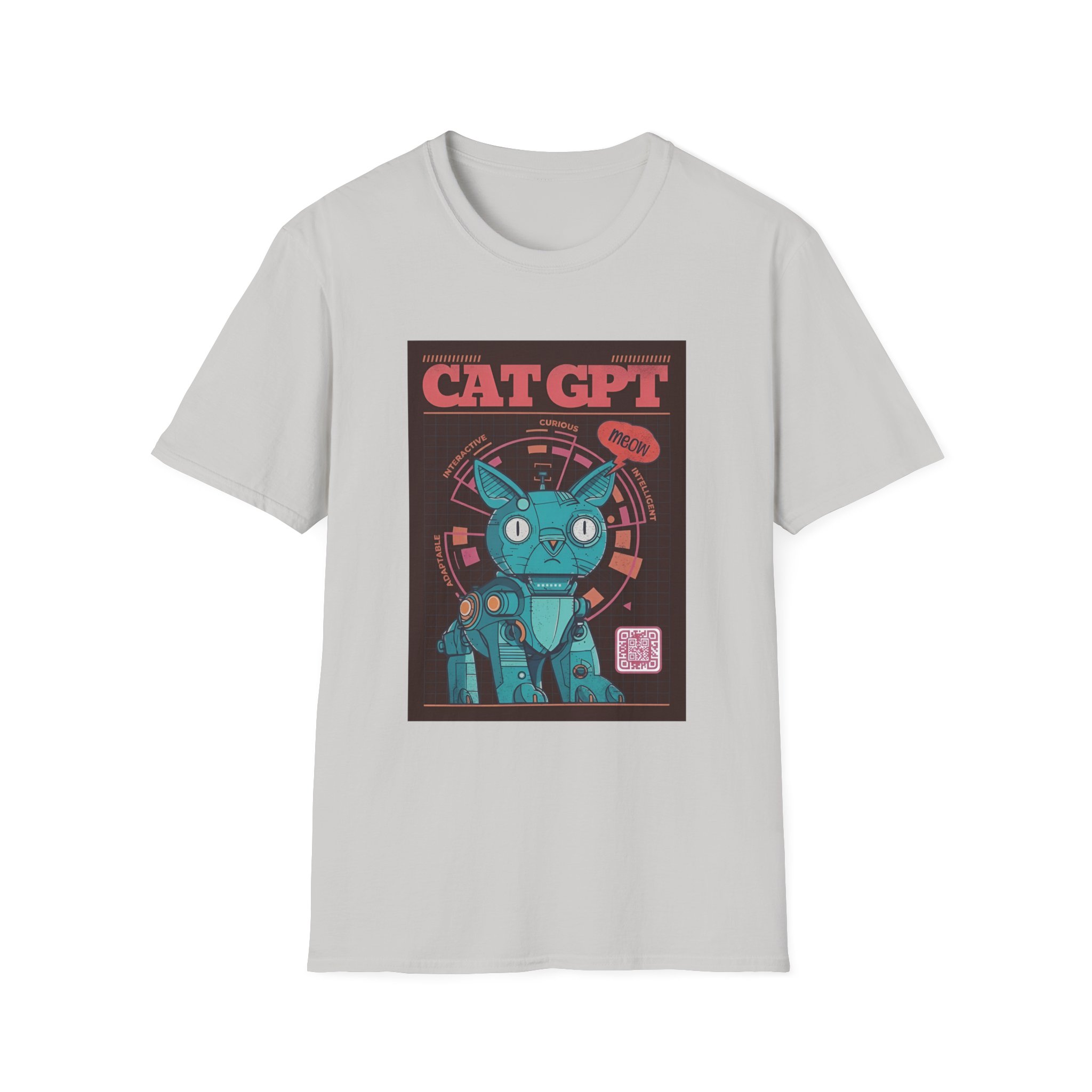 Robot Cat AI Tee | Funny Cyberpunk Cat Shirt for Tech Lovers - Image 82