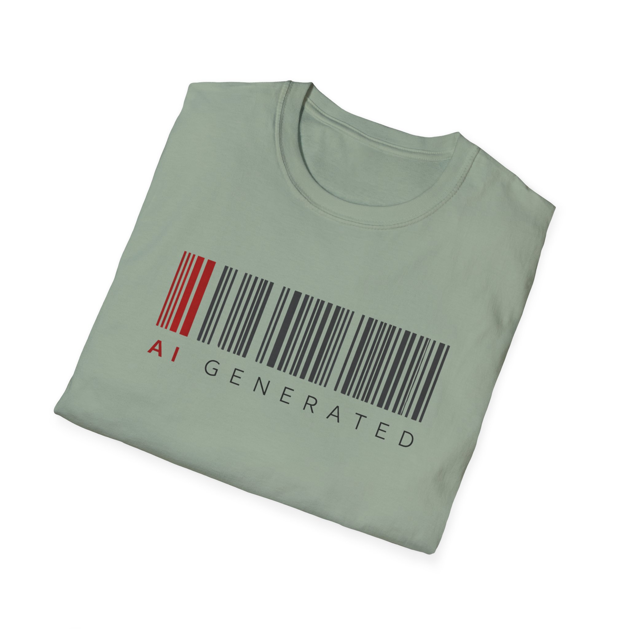 AI Generated Barcode Dark Minimalist Generative Art Graphic T-Shirt - Image 169