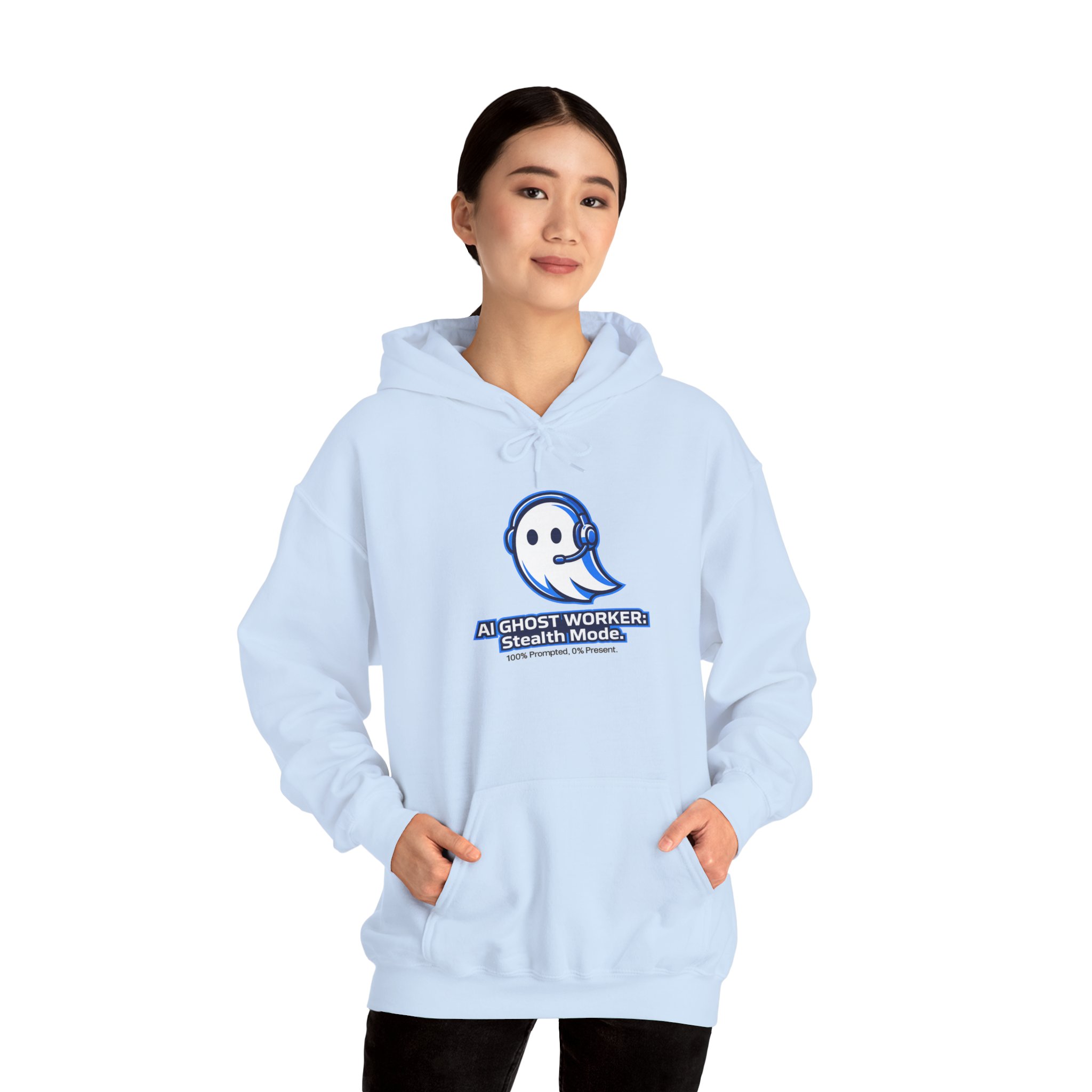 AI Ghost Worker Stealth Mode – 100% Prompted 0% Present Funny Hoodie - Image 66