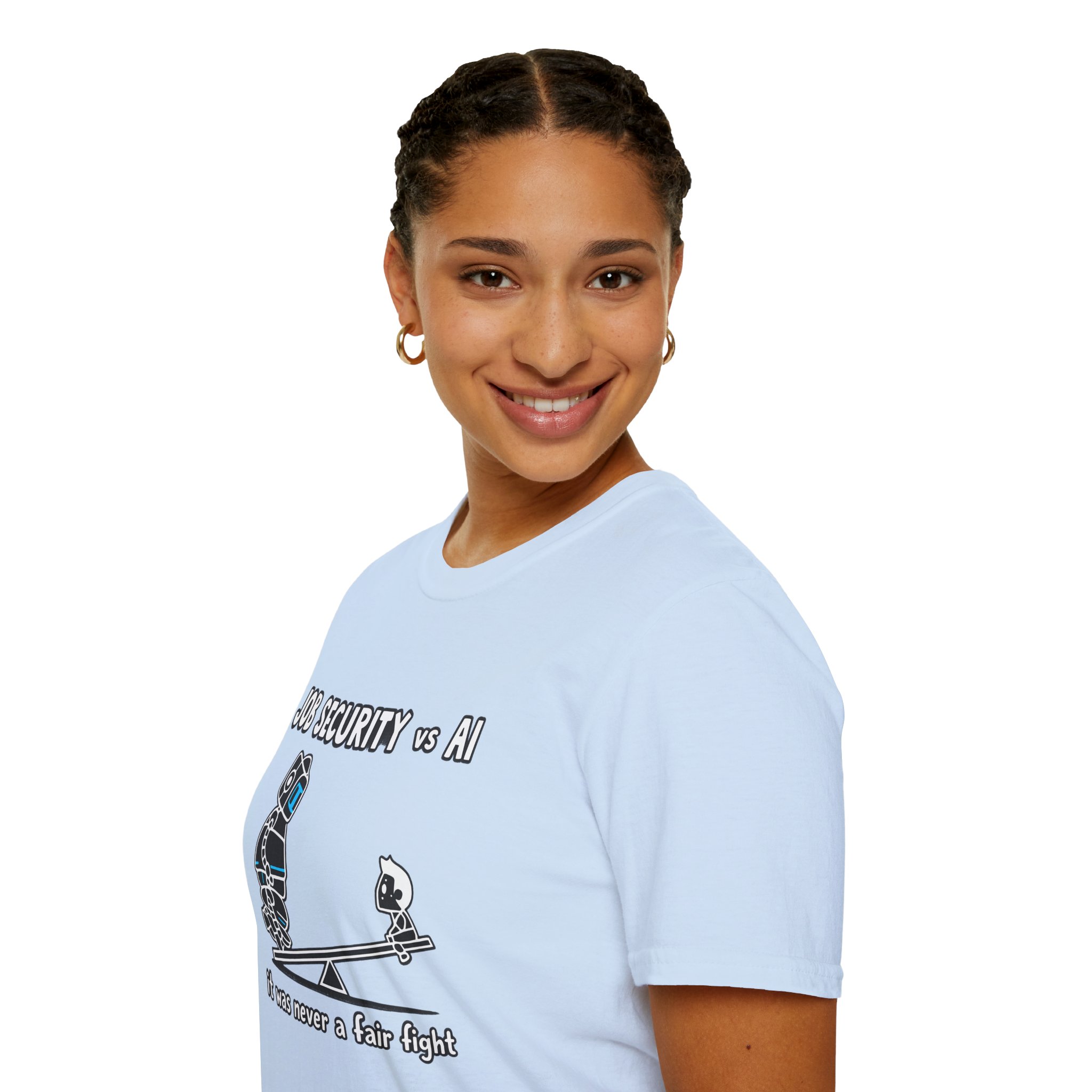 POV You're An AI And It's Monday – Funny Tired Robot Graphic T-Shirt - Image 84