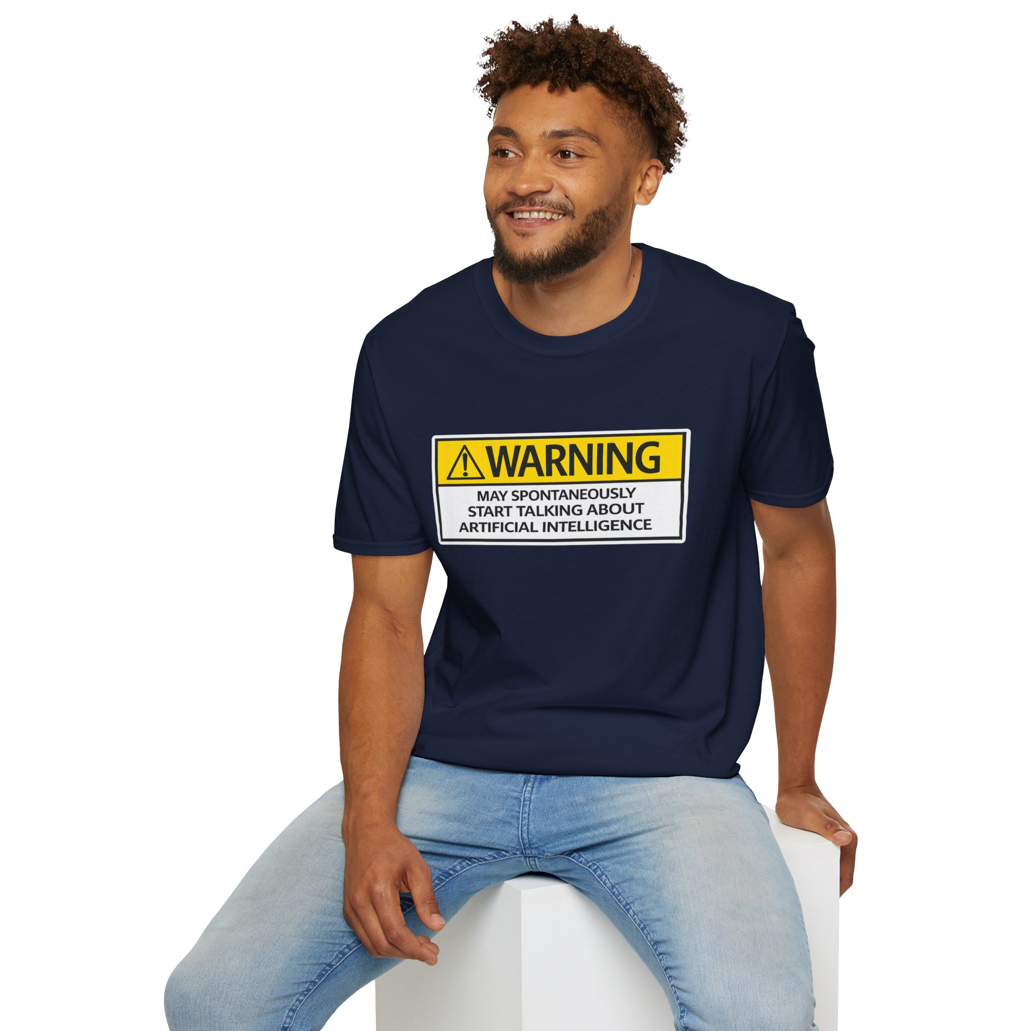 Warning May Talk About AI Tee | Funny Artificial Intelligence Shirt - Image 107