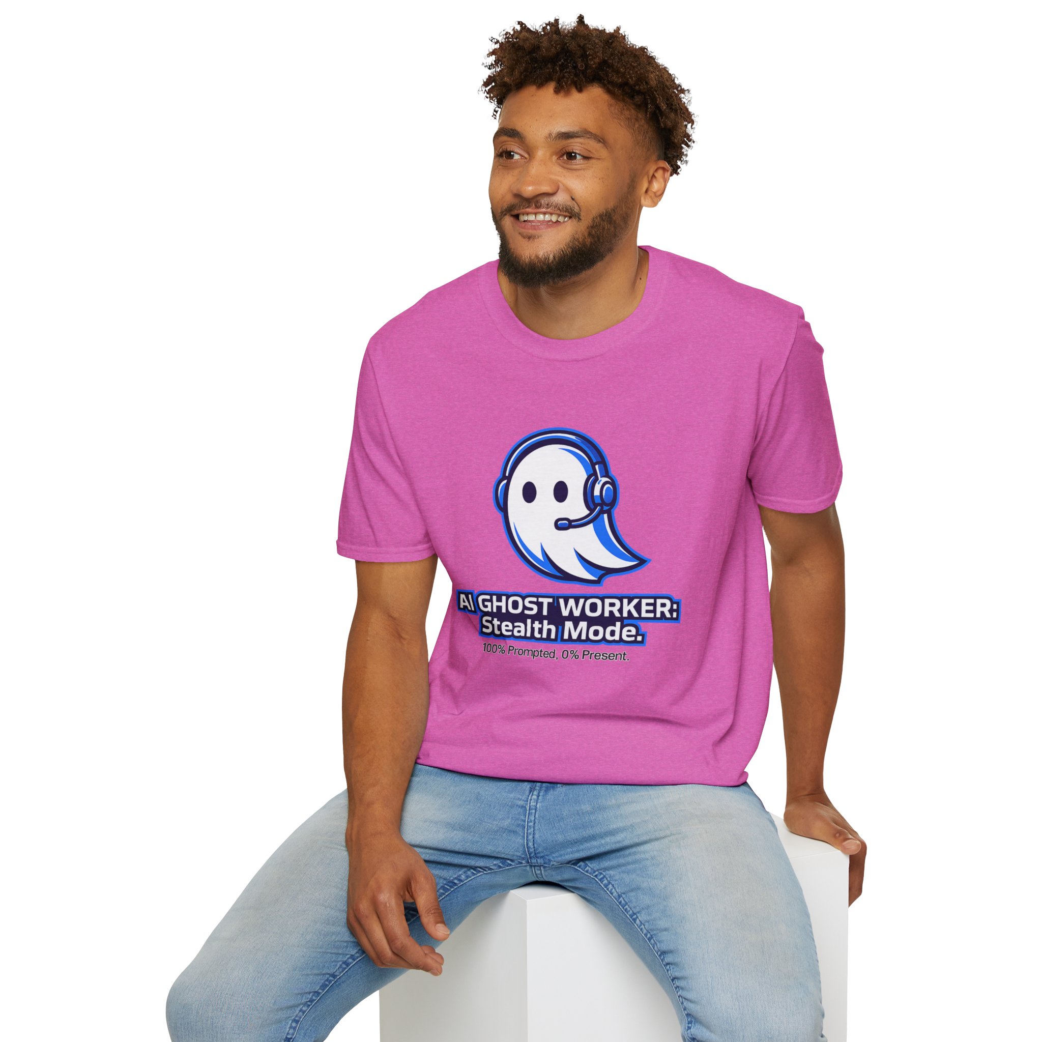 AI Ghost Worker Stealth Mode – 100% Prompted 0% Present Funny T-Shirt - Image 120