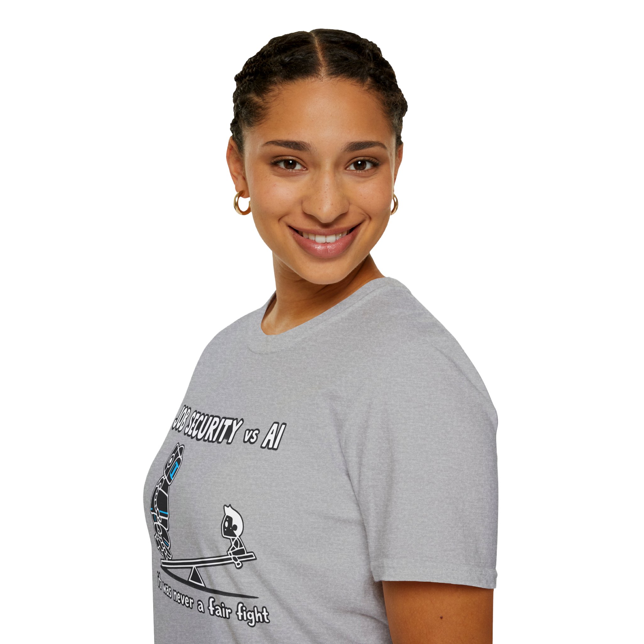 POV You're An AI And It's Monday – Funny Tired Robot Graphic T-Shirt - Image 40