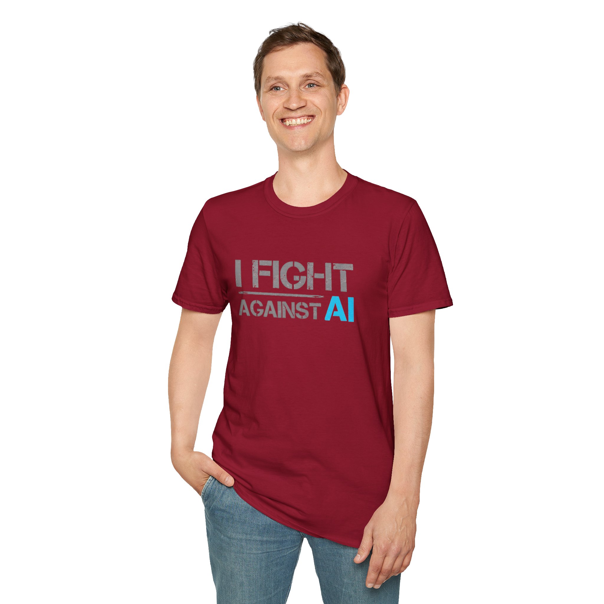 I Fight Against AI – Anti-AI Resistance Graphic T-Shirt for Creatives - Image 66