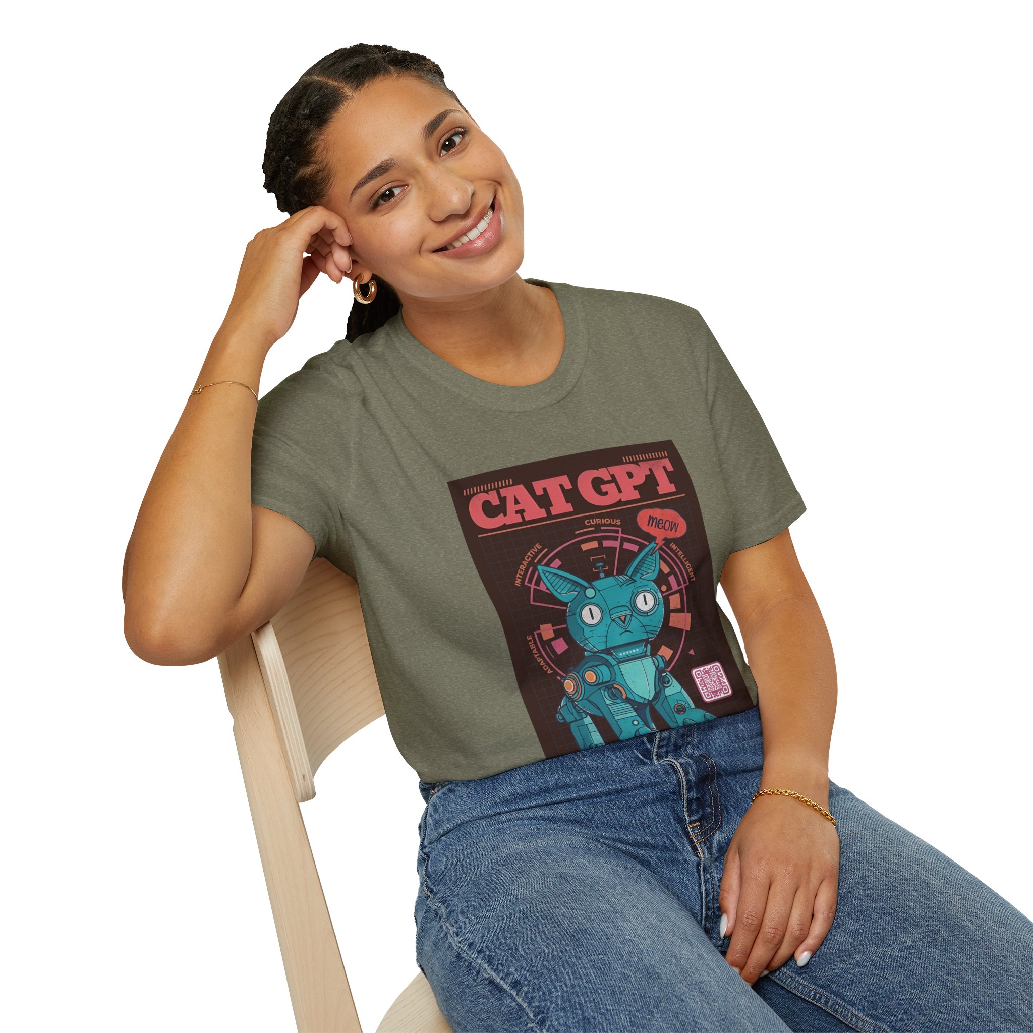 Robot Cat AI Tee | Funny Cyberpunk Cat Shirt for Tech Lovers