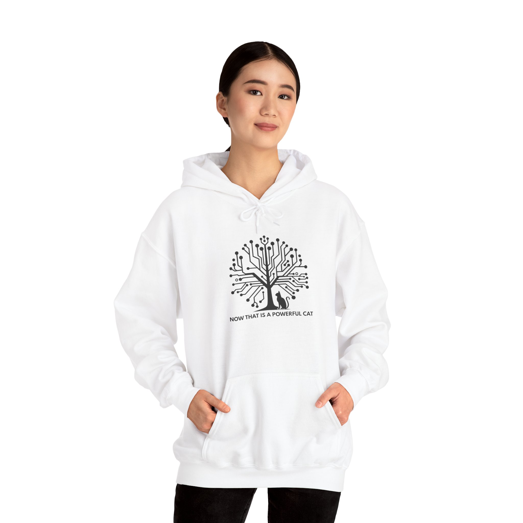 Neural Tree Cat Hoodie | AI Nature Pullover for Developers & Cat Lovers - Image 10