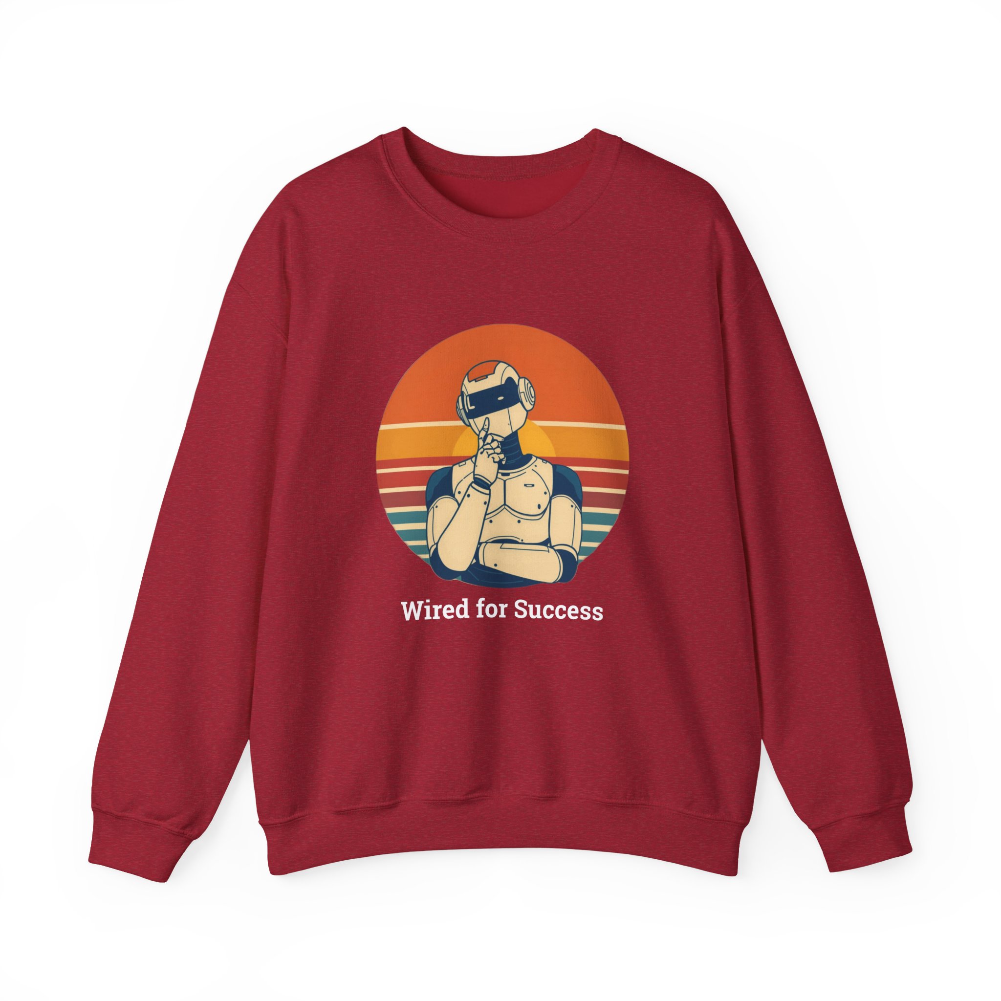 Wired for Success Retro Robot Thinker AI Tech Sweatshirt Gift - Image 79